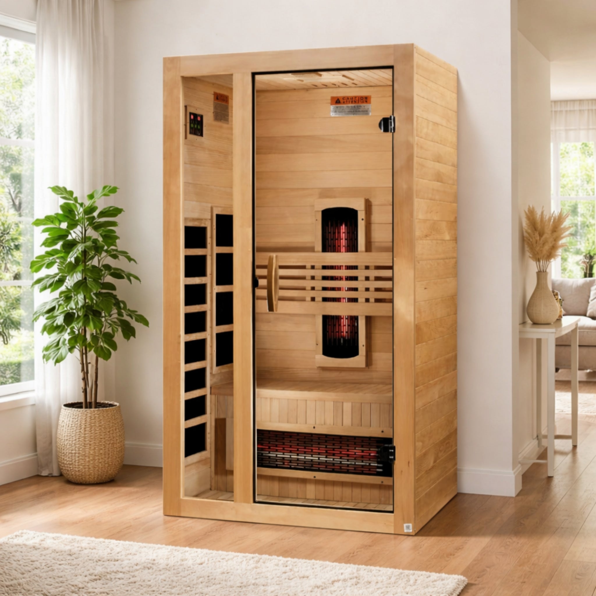 Dynamic Gracia 1-2 Person Full Spectrum Near Zero EMF FAR Infrared Sauna, Canadian Hemlock, DYN-6119-03 FS