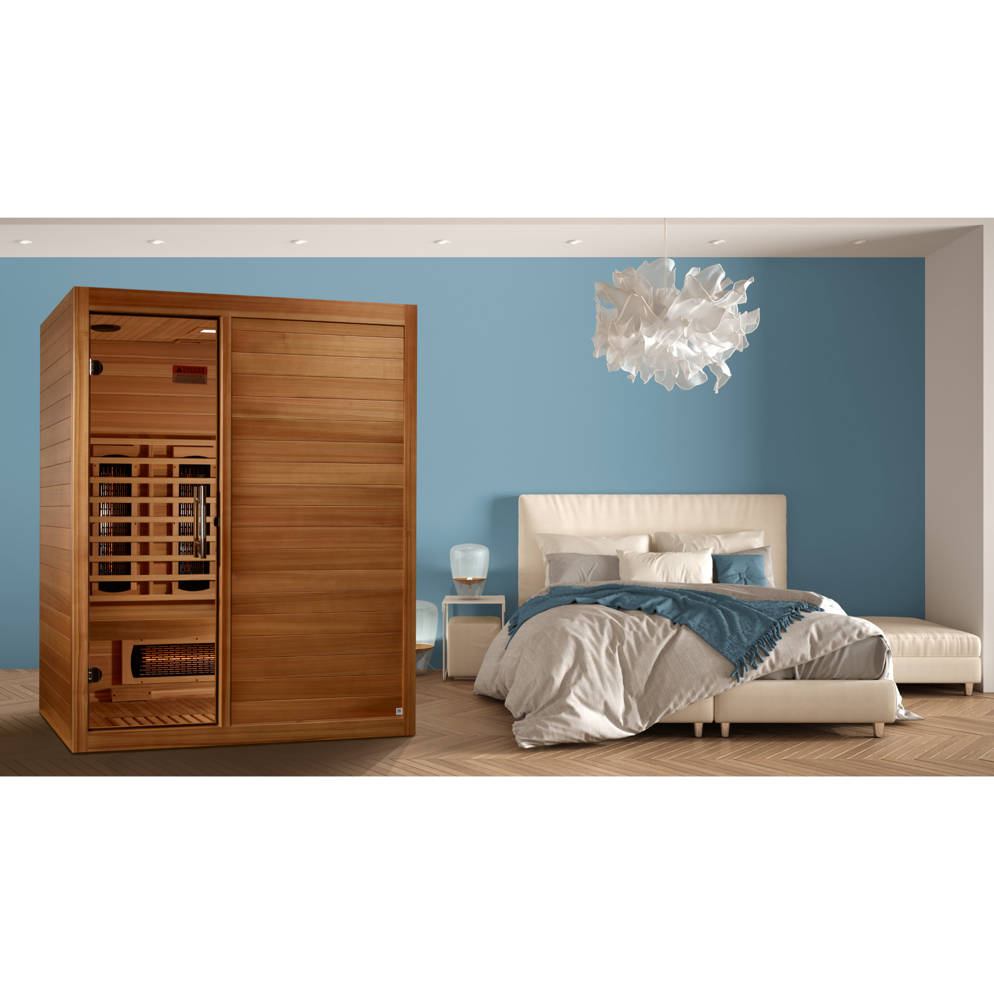 Maxxus S-Line Pacific Cedar 3-Person Full Spectrum Near Zero EMF Infrared Sauna, MX-S306-01-FS-PC, FAR IR + Near IR, Red Light Therapy