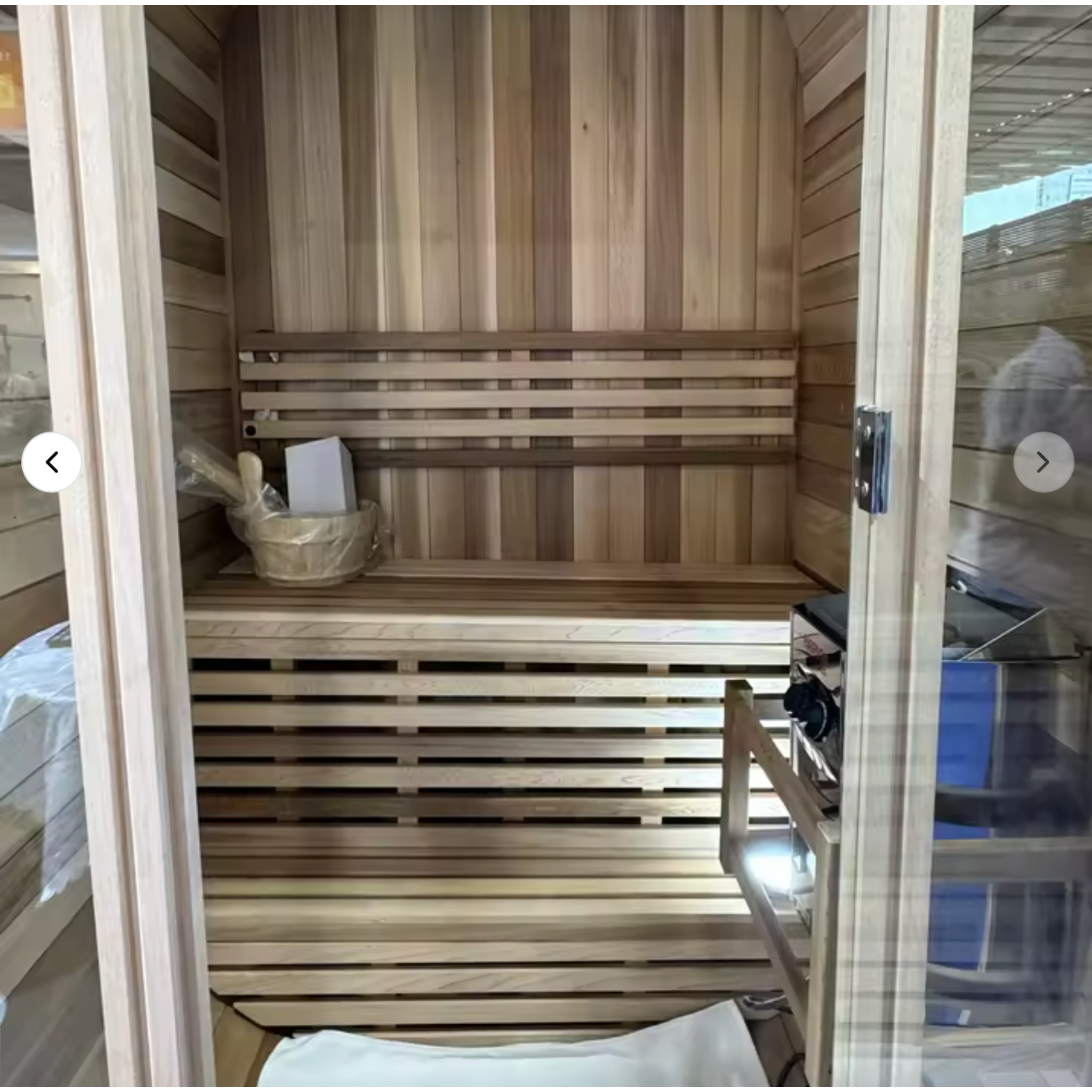 Orivon Wellness, Auris One Luxury Outdoor Cedar Sauna for 1–2 Persons | Premium Red Cedar Sauna with Electric & Wood Burning Heating Options