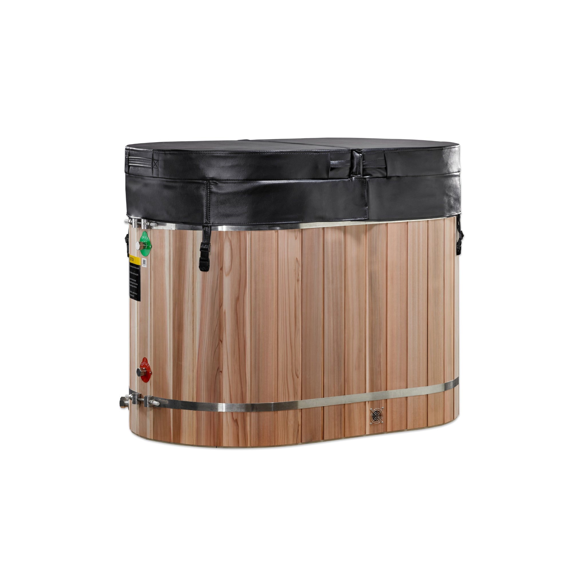 Dynamic Cold Therapy Oval Barrel Cold Plunge Tub, Pacific Cedar Exterior - 3/4 IN-OUT without MotorDCT-BO-50-PLPC-34
