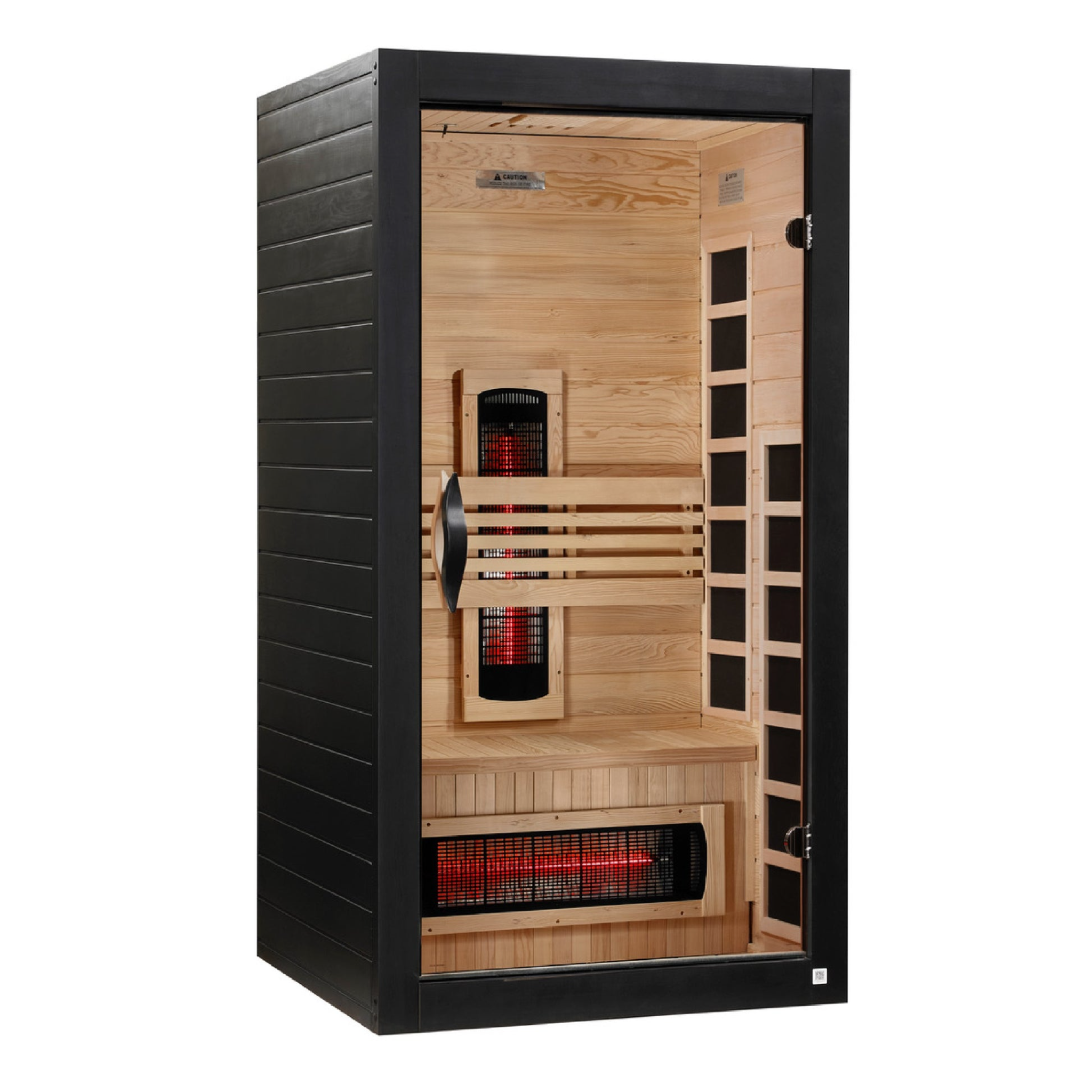 Dynamic Santorini 1-2 Person Full Spectrum Near Zero EMF Infrared Sauna, Canadian Hemlock, Espresso Stain, PureTech™, DYN-6009-03 FS