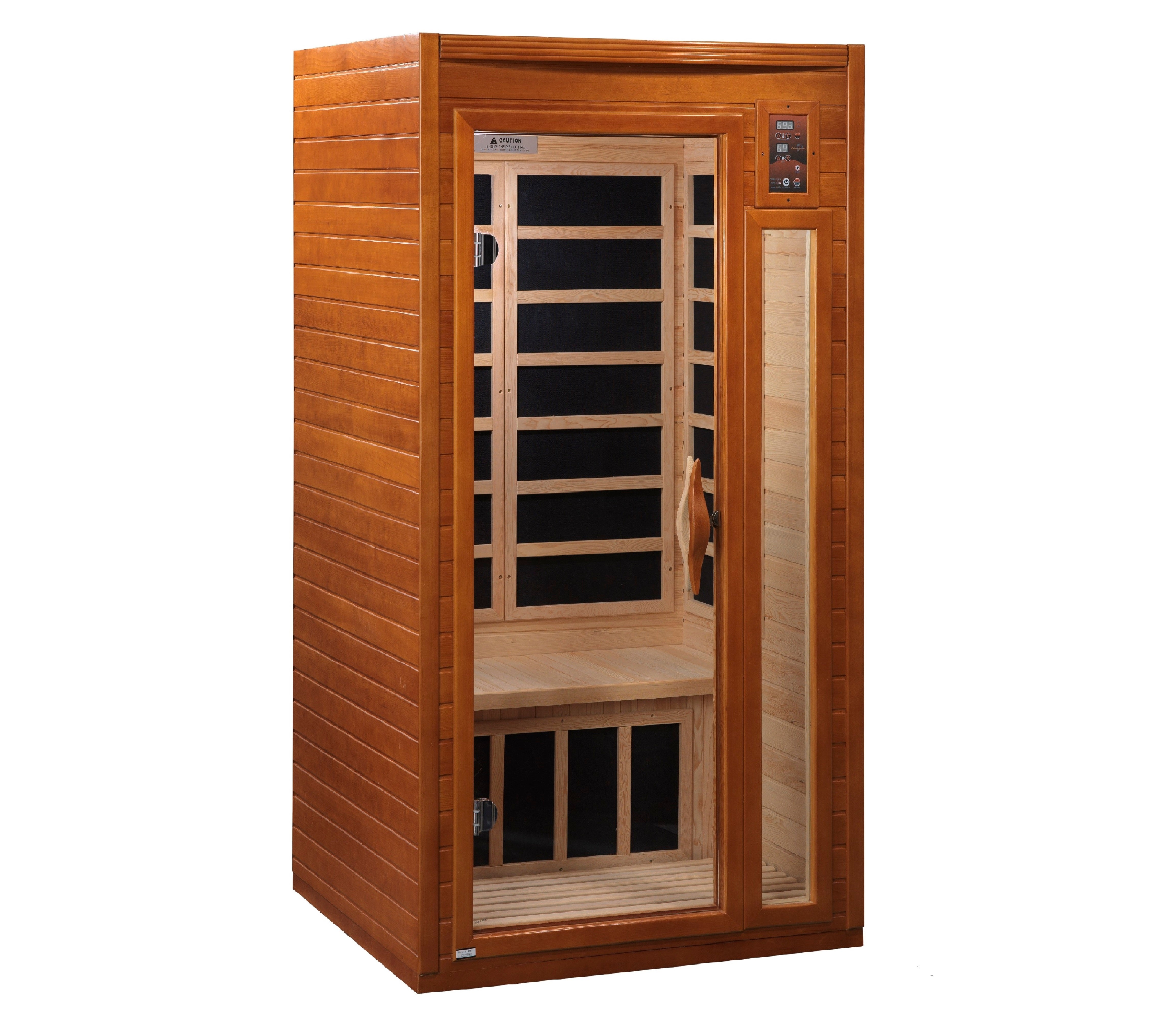 Dynamic Barcelona 1-2 Person Low EMF FAR Infrared Sauna, Canadian Hemlock, Indoor Home Sauna, DYN-6106-01