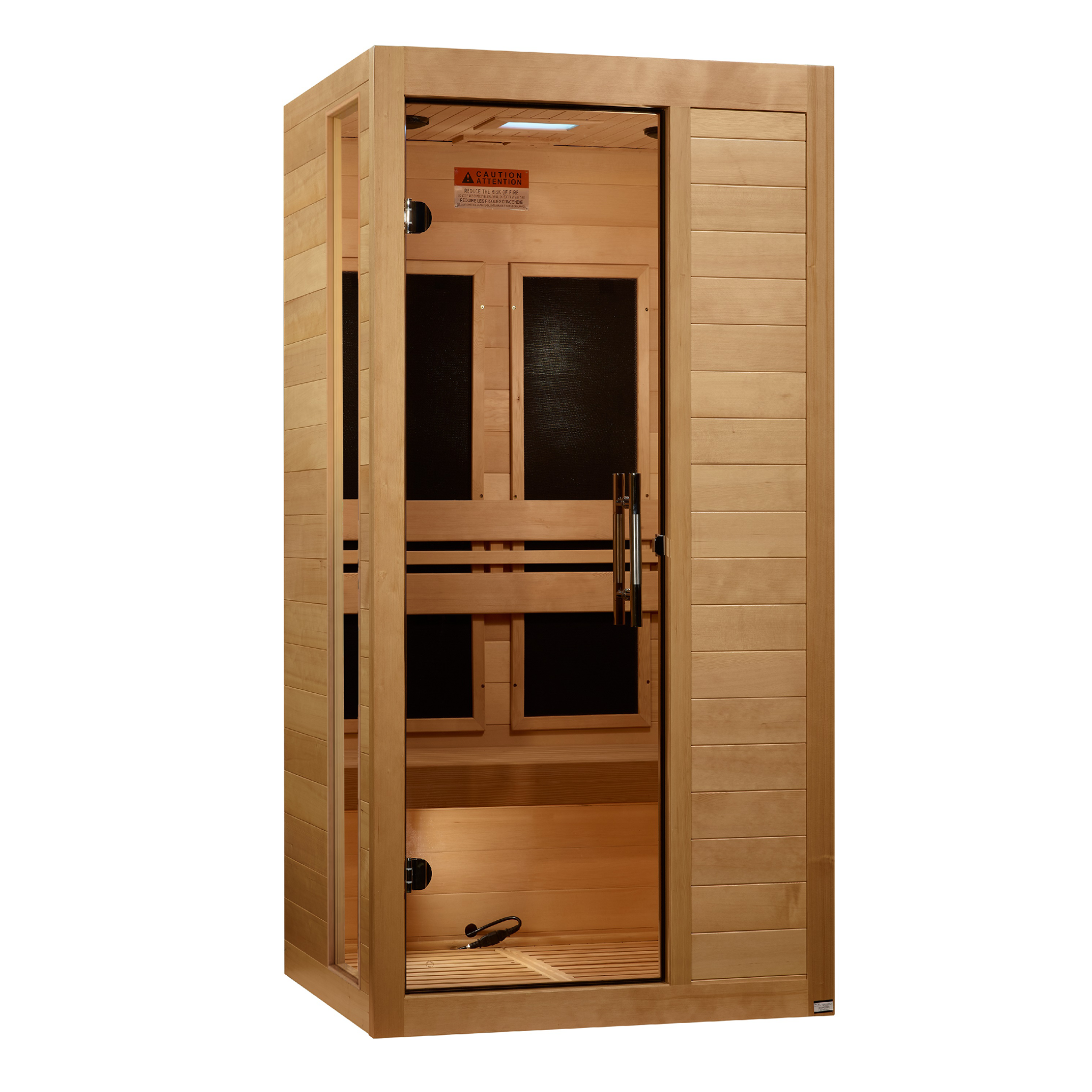 Dynamic Veneto 1–2 Person Infrared Sauna, Low EMF FAR Infrared, Canadian Hemlock, Indoor, 2026 Model, DYN-6115-05
