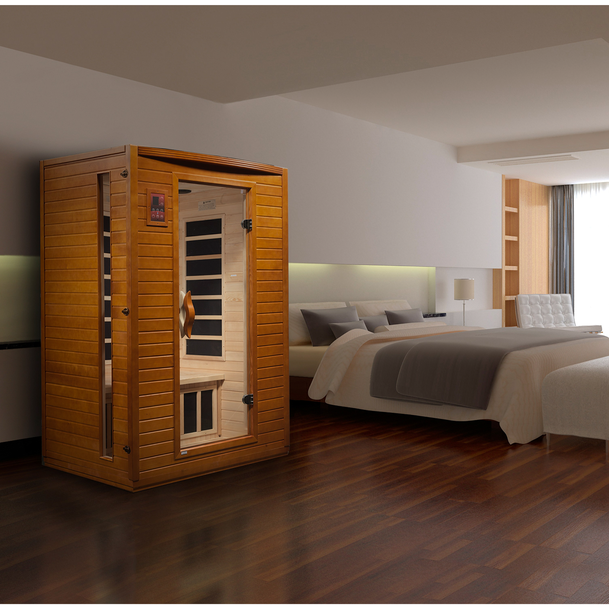 Dynamic Versailles 2 Person Infrared Sauna, Low EMF FAR Infrared, Canadian Hemlock, Indoor, DYN-6202-03
