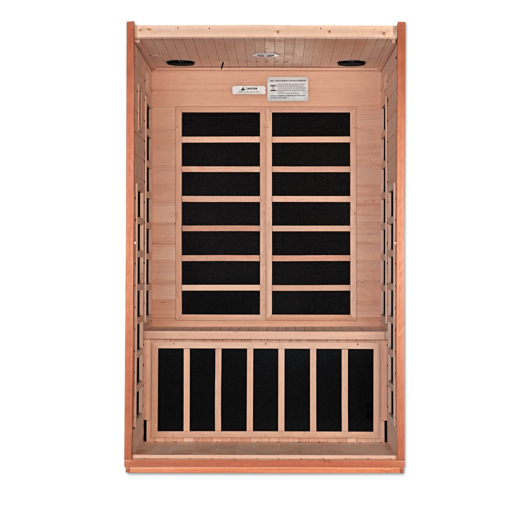 Dynamic Cordoba Elite 2 Person Ultra Low EMF Infrared Sauna (3–5MG) with Chromotherapy, Bluetooth & Honey Dark Canadian Hemlock – DYN-6203-01 Elite