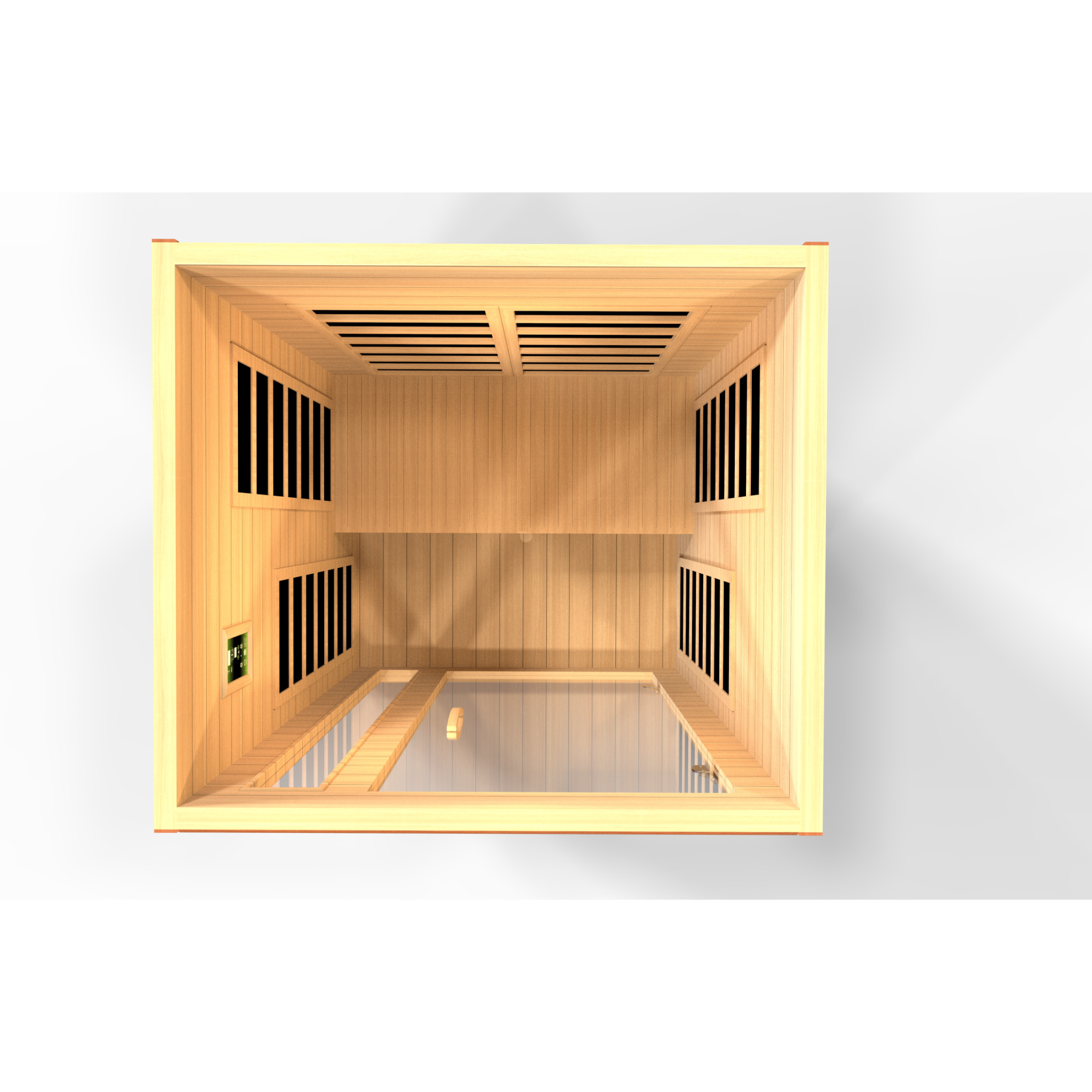 Dynamic Cordoba Elite 2 Person Ultra Low EMF Infrared Sauna (3–5MG) with Chromotherapy, Bluetooth & Honey Dark Canadian Hemlock – DYN-6203-01 Elite