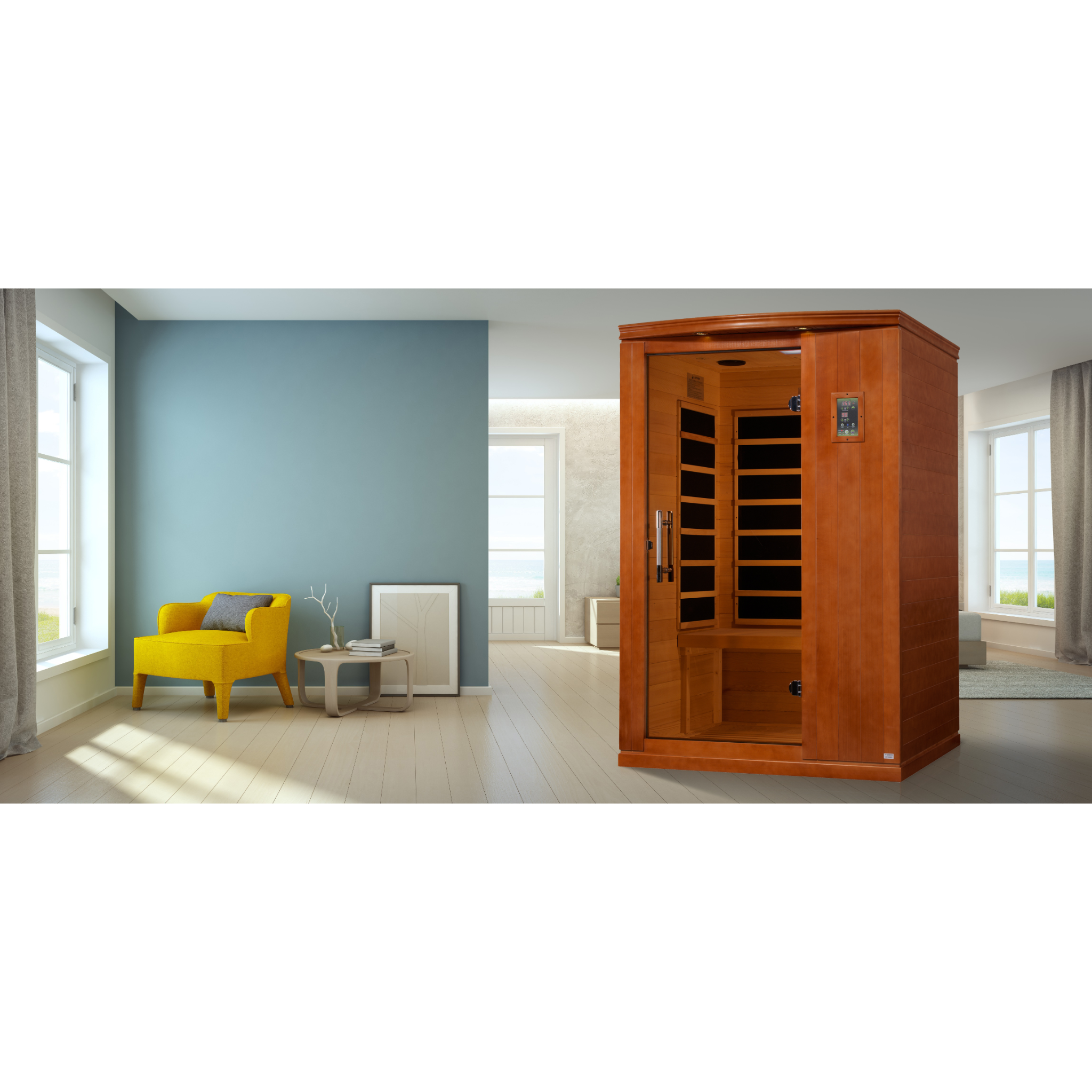 Dynamic Venice Elite 2 Person Ultra Low EMF Infrared Sauna (3–5MG) with Floor Heaters, Chromotherapy & Bluetooth – DYN-6210-04 Elite