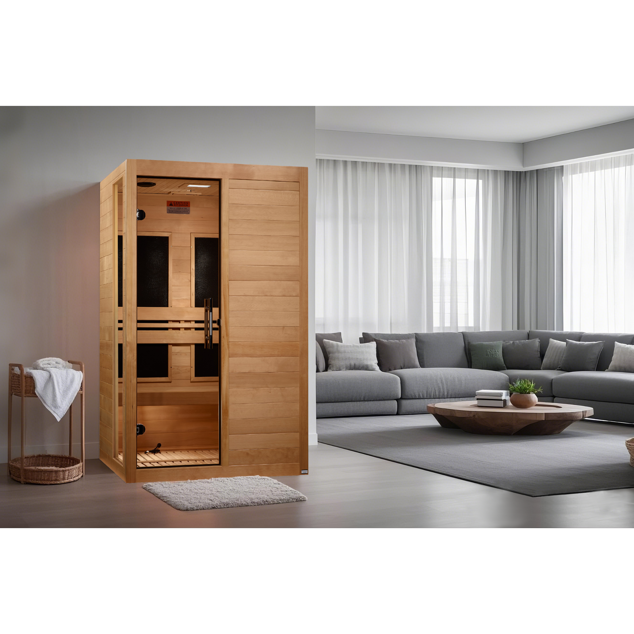 Dynamic Lucca 2 Person Infrared Sauna, Low EMF FAR Infrared, Indoor, Canadian Hemlock, 2026 Model, DYN-6215-05