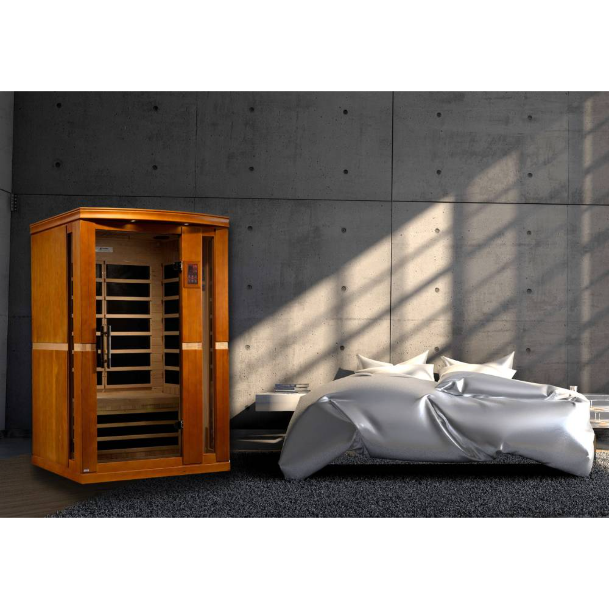 Dynamic Vittoria Elite 2 Person Ultra Low EMF Infrared Sauna (3–5MG) with Bronze Glass, Chromotherapy & Bluetooth – Canadian Hemlock – DYN-6220-01 Elite