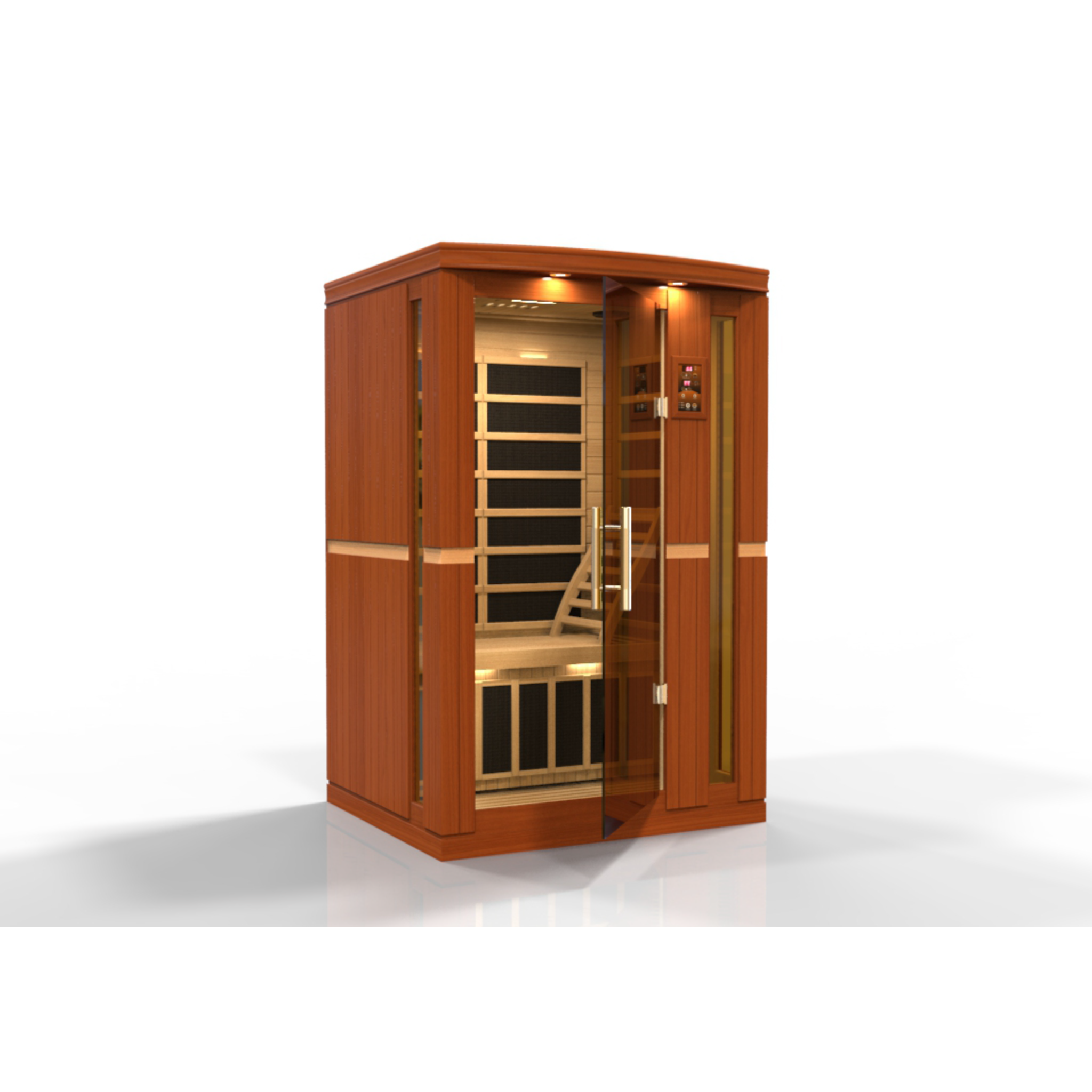 Dynamic Vittoria Elite 2 Person Ultra Low EMF Infrared Sauna (3–5MG) with Bronze Glass, Chromotherapy & Bluetooth – Canadian Hemlock – DYN-6220-01 Elite