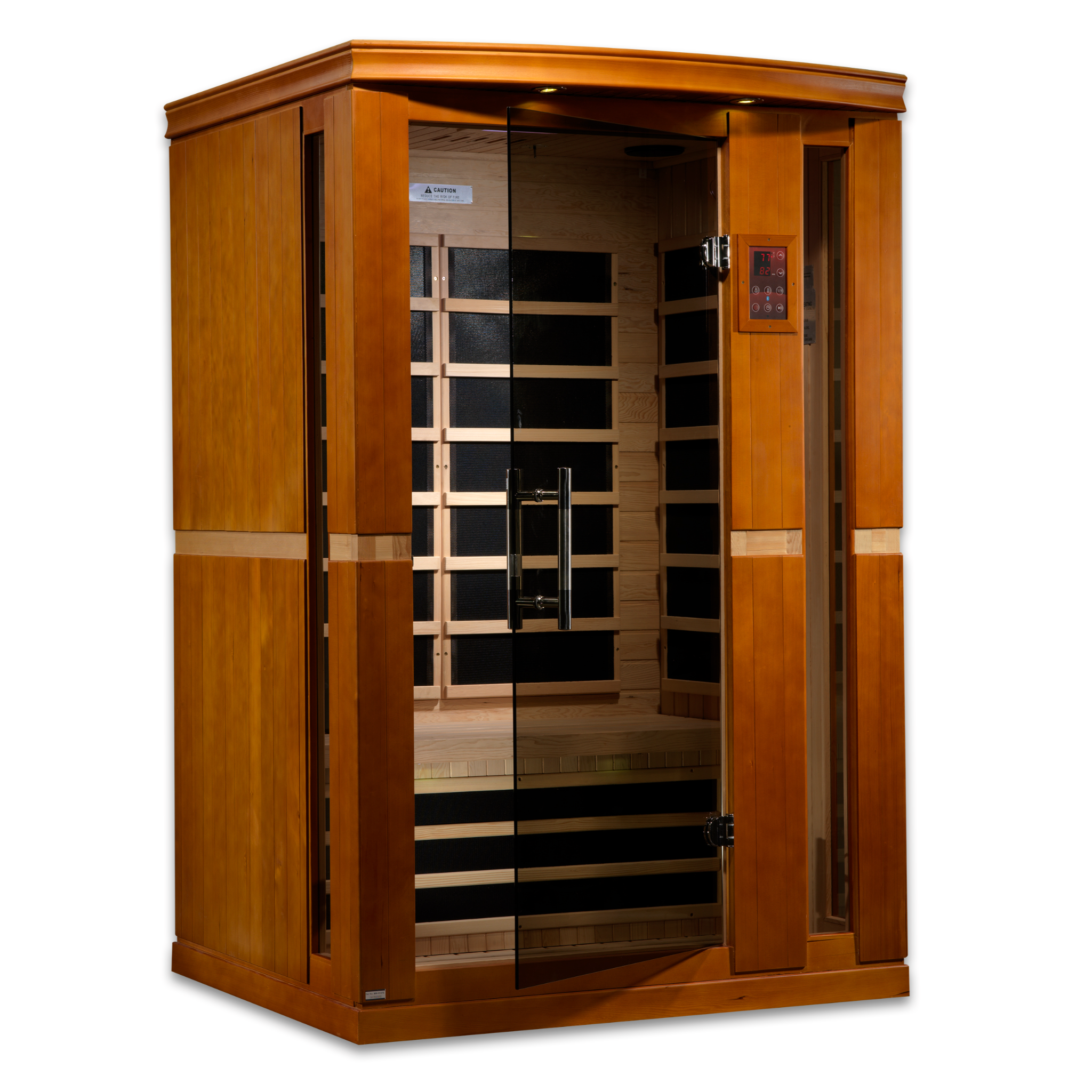 Dynamic Vittoria Elite 2 Person Ultra Low EMF Infrared Sauna (3–5MG) with Bronze Glass, Chromotherapy & Bluetooth – Canadian Hemlock – DYN-6220-01 Elite