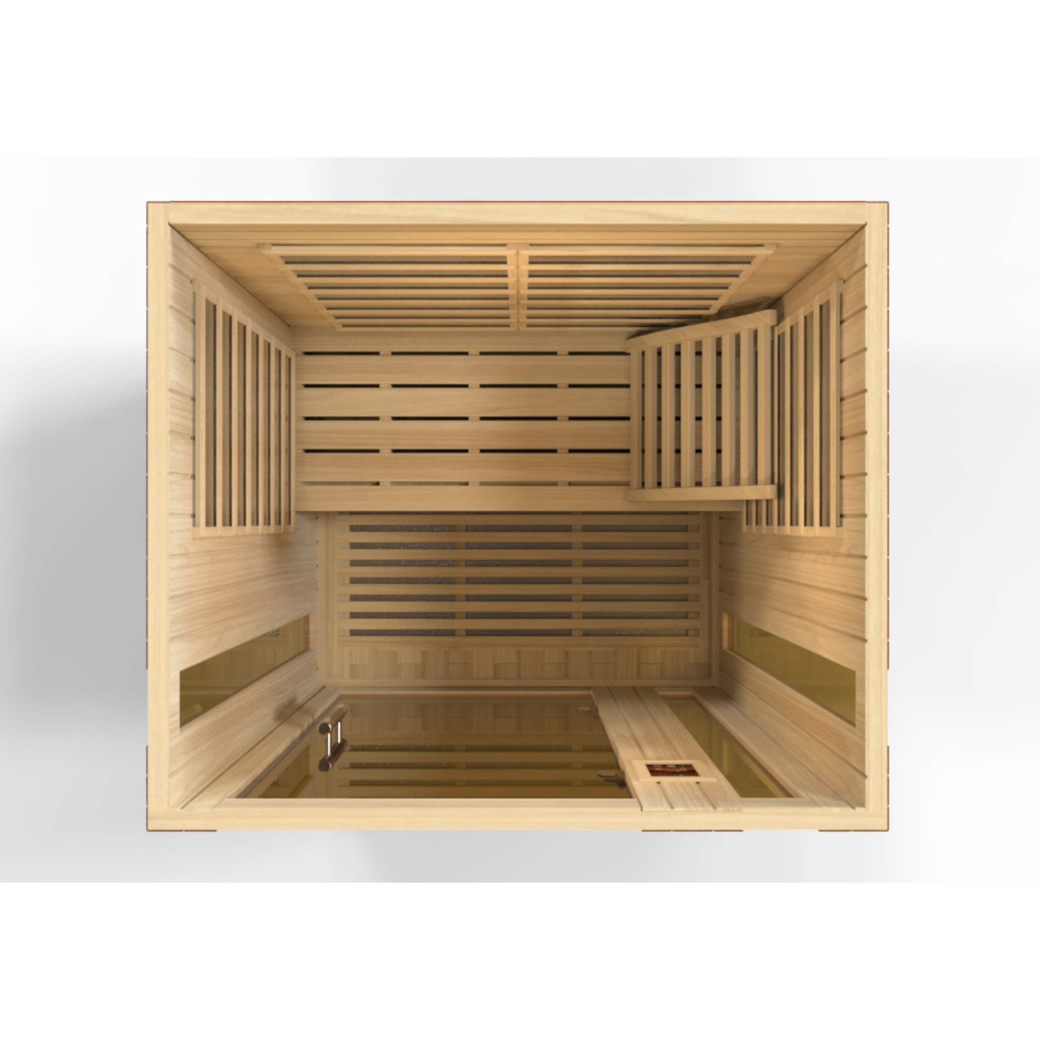 Dynamic Vittoria Elite 2 Person Ultra Low EMF Infrared Sauna (3–5MG) with Bronze Glass, Chromotherapy & Bluetooth – Canadian Hemlock – DYN-6220-01 Elite
