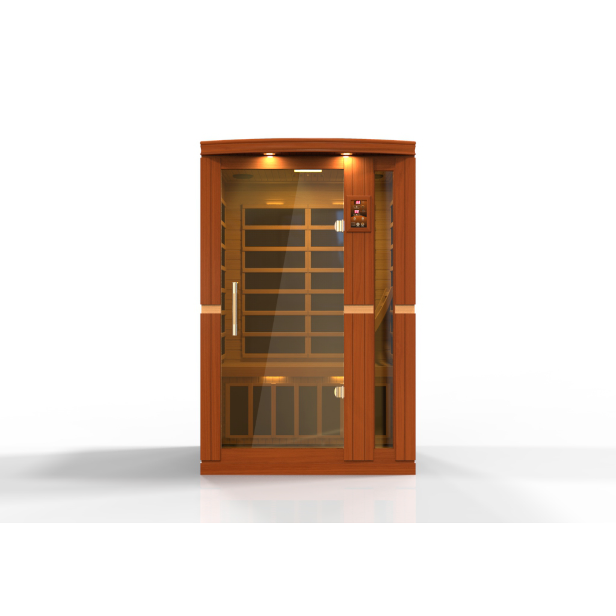 Dynamic Vittoria Elite 2 Person Ultra Low EMF Infrared Sauna (3–5MG) with Bronze Glass, Chromotherapy & Bluetooth – Canadian Hemlock – DYN-6220-01 Elite