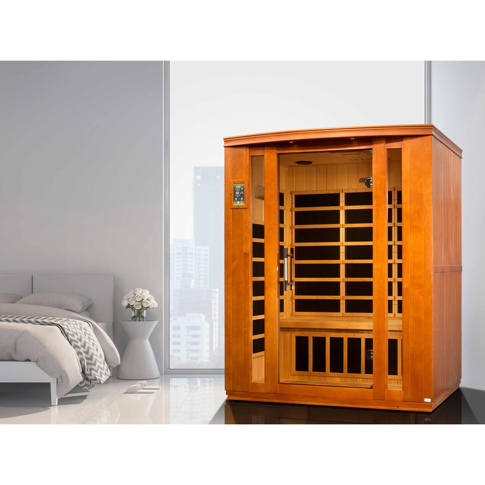 Dynamic Bellagio 3 Person Infrared Sauna, Low EMF FAR Infrared, Indoor Canadian Hemlock, DYN-6306-02
