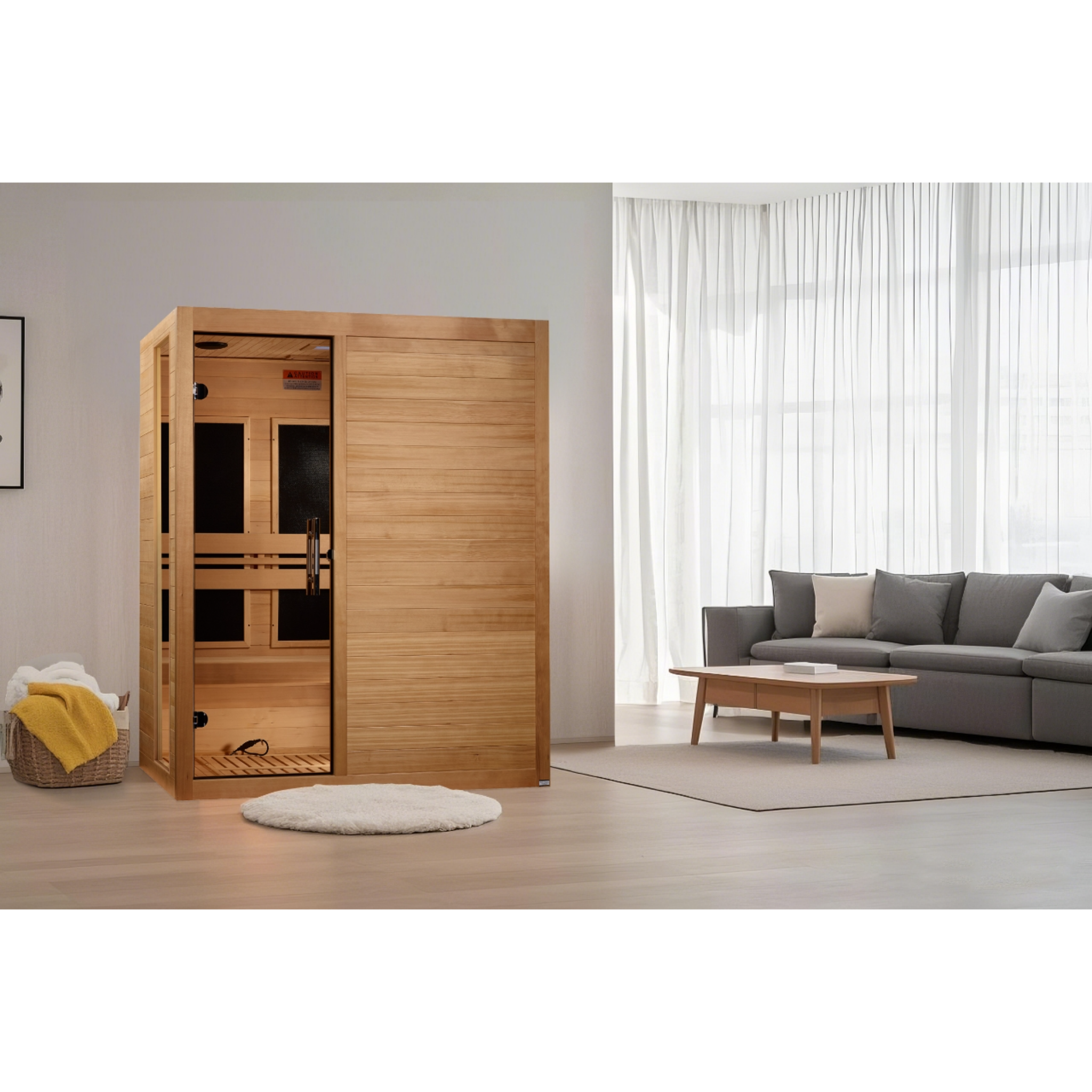 Dynamic Toscana 3 Person Infrared Sauna, Low EMF FAR Infrared, Indoor Canadian Hemlock, DYN-6315-05