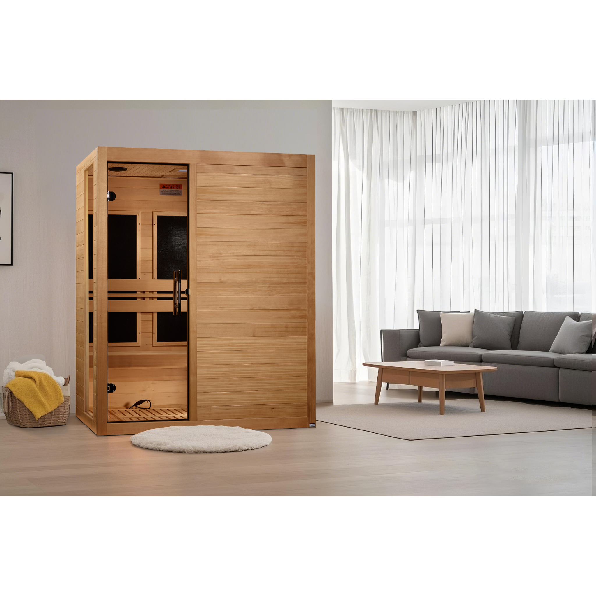 Dynamic Toscana 3 Person Infrared Sauna, Low EMF FAR Infrared, Indoor Canadian Hemlock, DYN-6315-05