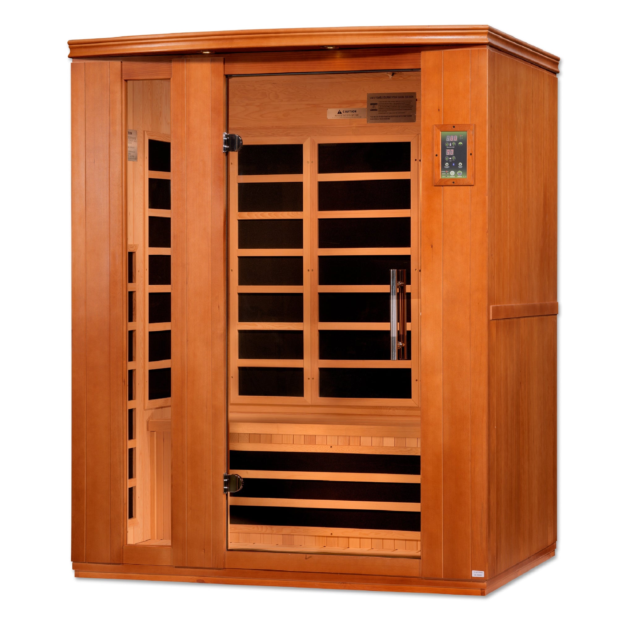 Dynamic Lugano 3 Person Infrared Sauna, Low EMF FAR Infrared, Indoor Canadian Hemlock, DYN-6336-02