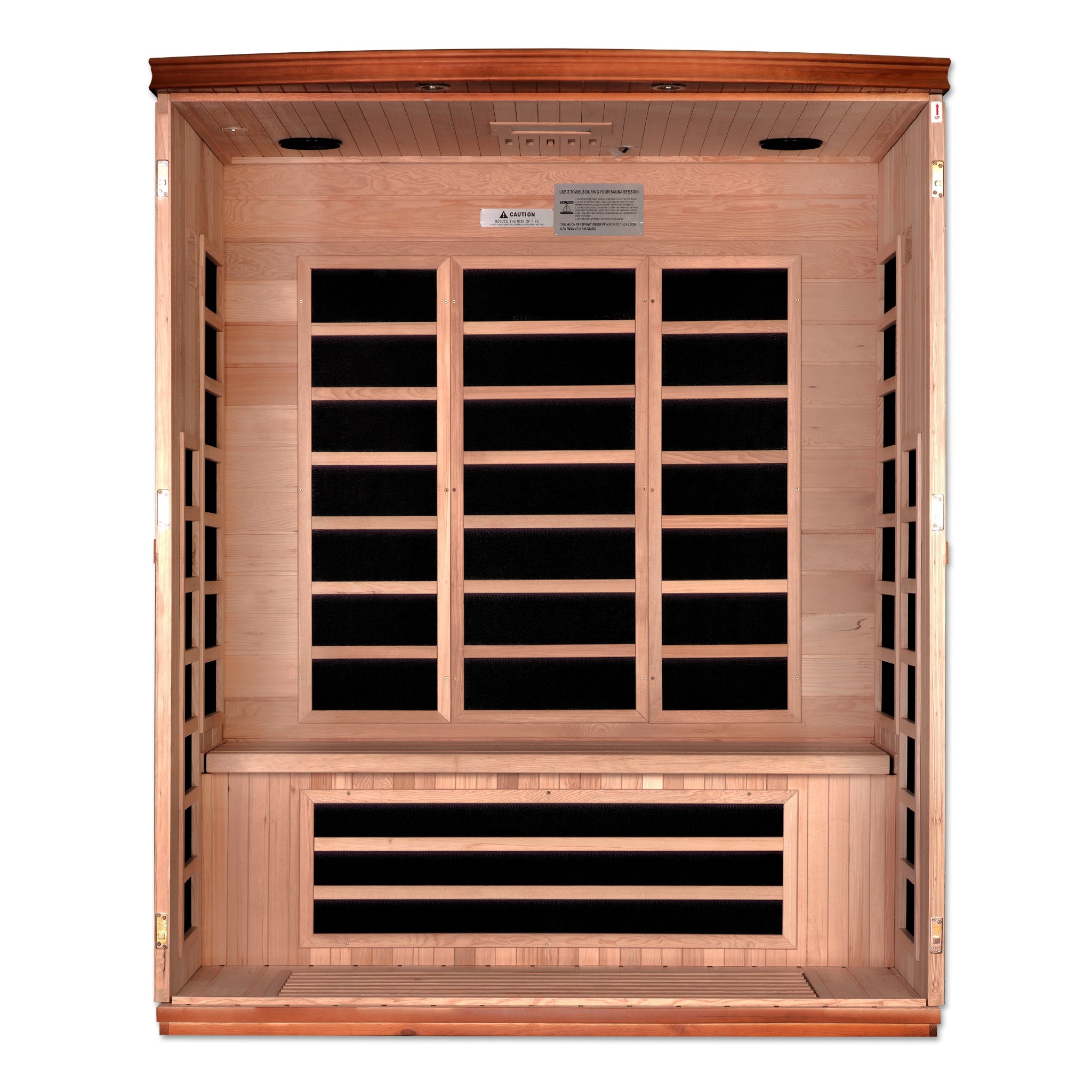 Dynamic Lugano 3 Person Infrared Sauna, Low EMF FAR Infrared, Indoor Canadian Hemlock, DYN-6336-02