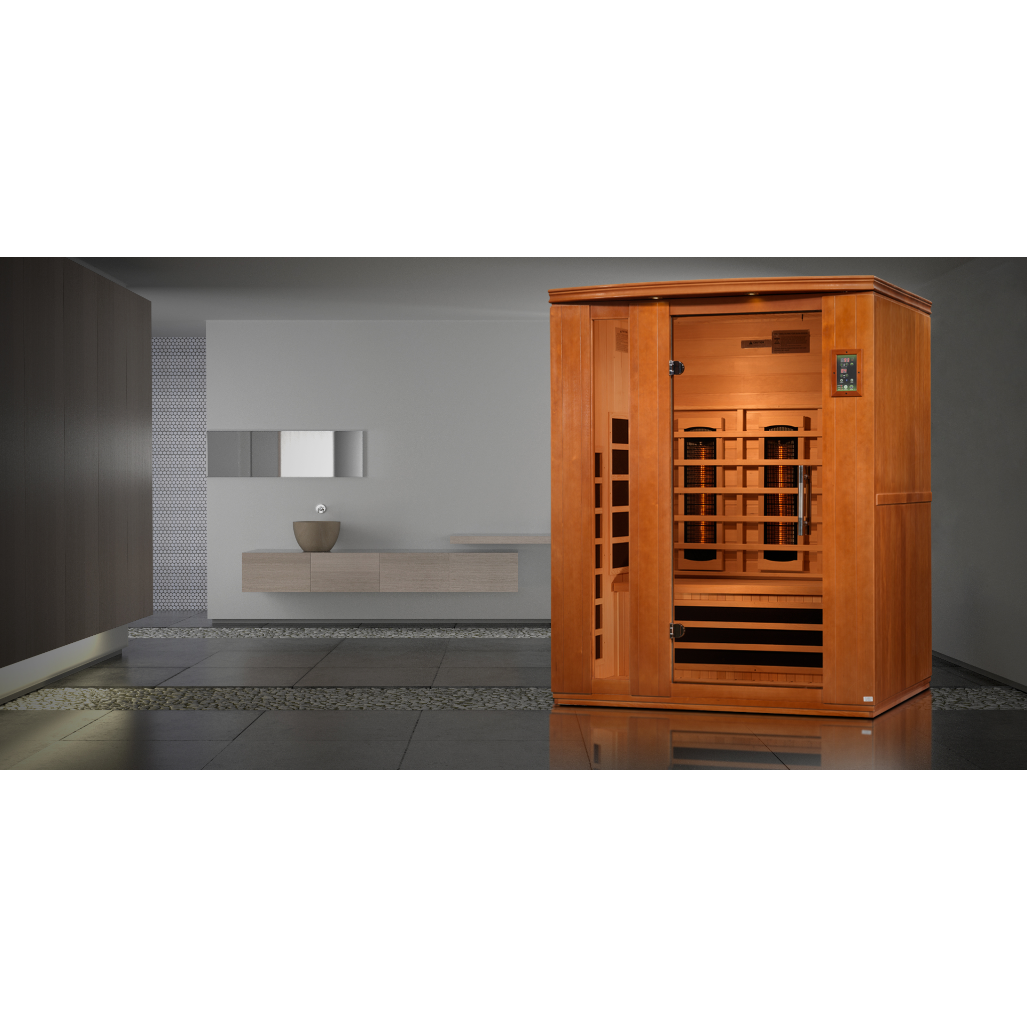Dynamic Lugano 3 Person Full Spectrum Near Zero EMF Infrared Sauna (Under 3MG) with Near IR, Chromotherapy & Bluetooth – DYN-6336-03 FS
