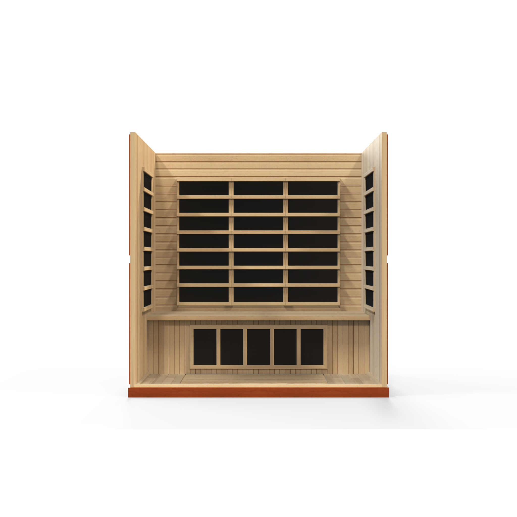 Dynamic Bergamo Elite 4 Person Ultra Low EMF Infrared Sauna (3–5MG) with Floor Heaters, Chromotherapy & Bluetooth – DYN-6440-01 Elite