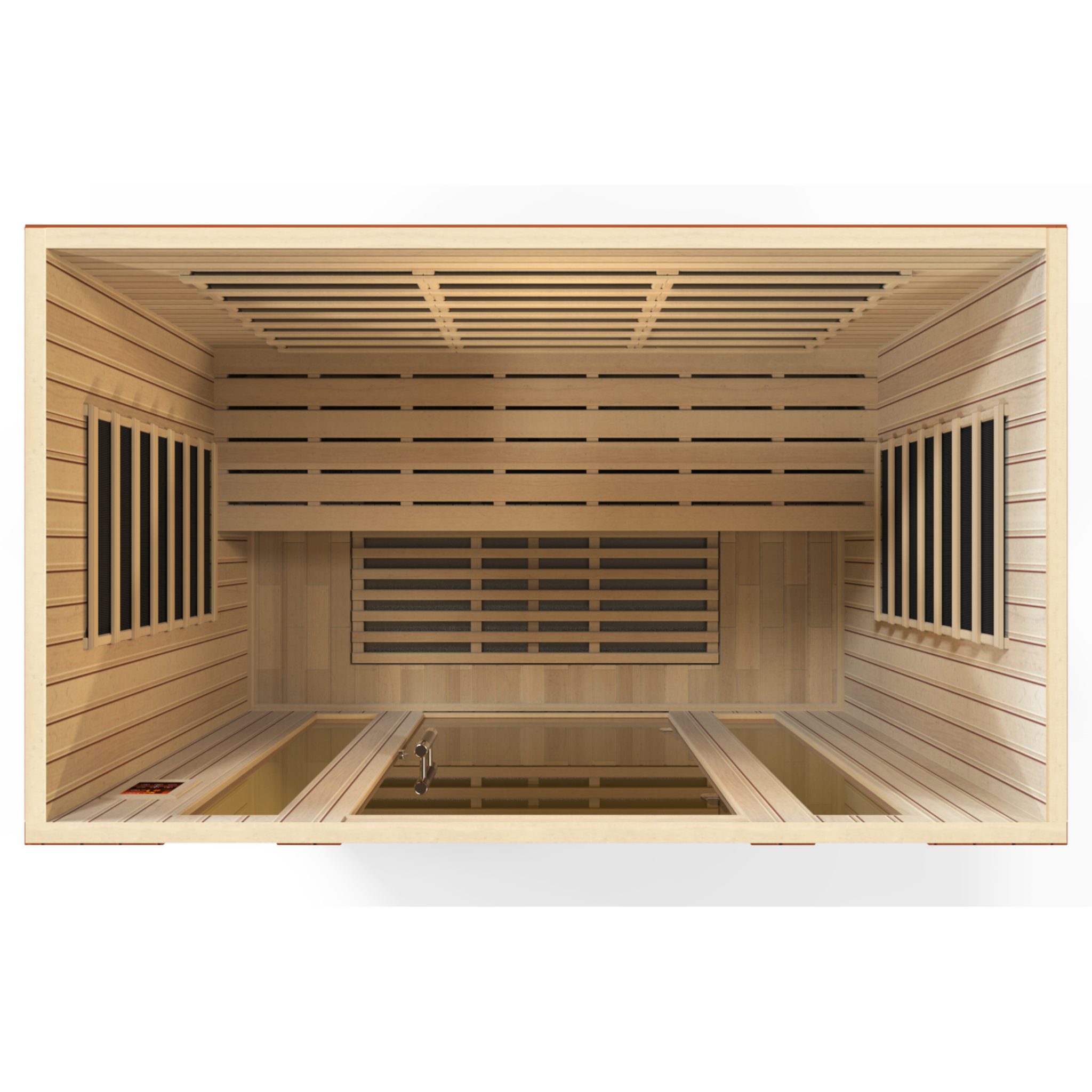 Dynamic Bergamo Elite 4 Person Ultra Low EMF Infrared Sauna (3–5MG) with Floor Heaters, Chromotherapy & Bluetooth – DYN-6440-01 Elite