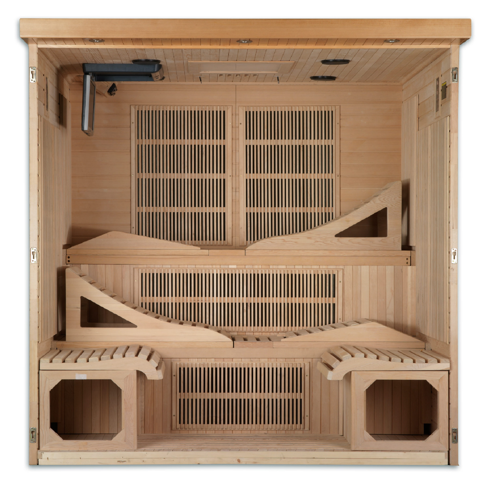 Dynamic Monaco Elite 6 Person Ultra Low EMF Infrared Sauna (3–5MG) with 15 Heaters, Chromotherapy, Bluetooth & Canadian Hemlock – DYN-6996-01 Elite
