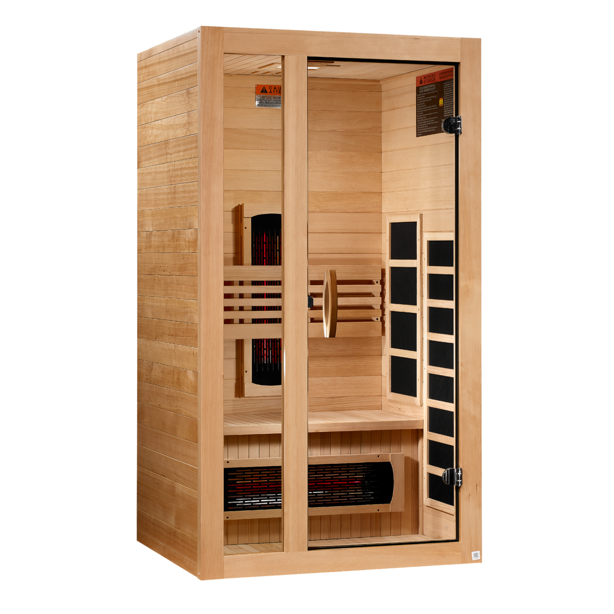 Dynamic Gracia 1-2 Person Full Spectrum Near Zero EMF FAR Infrared Sauna, Canadian Hemlock, DYN-6119-03 FS