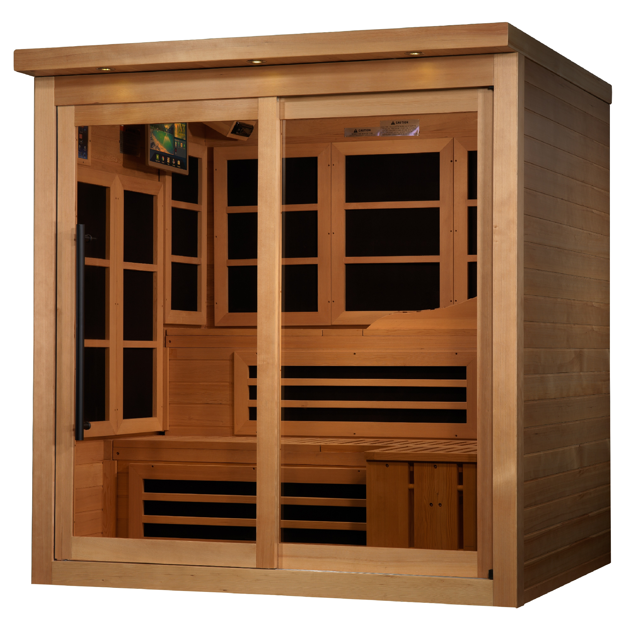 Golden Designs 6 Person Infrared Sauna, Near Zero EMF FAR Infrared, Canadian Hemlock, Indoor, GDI-6996-02 Elite