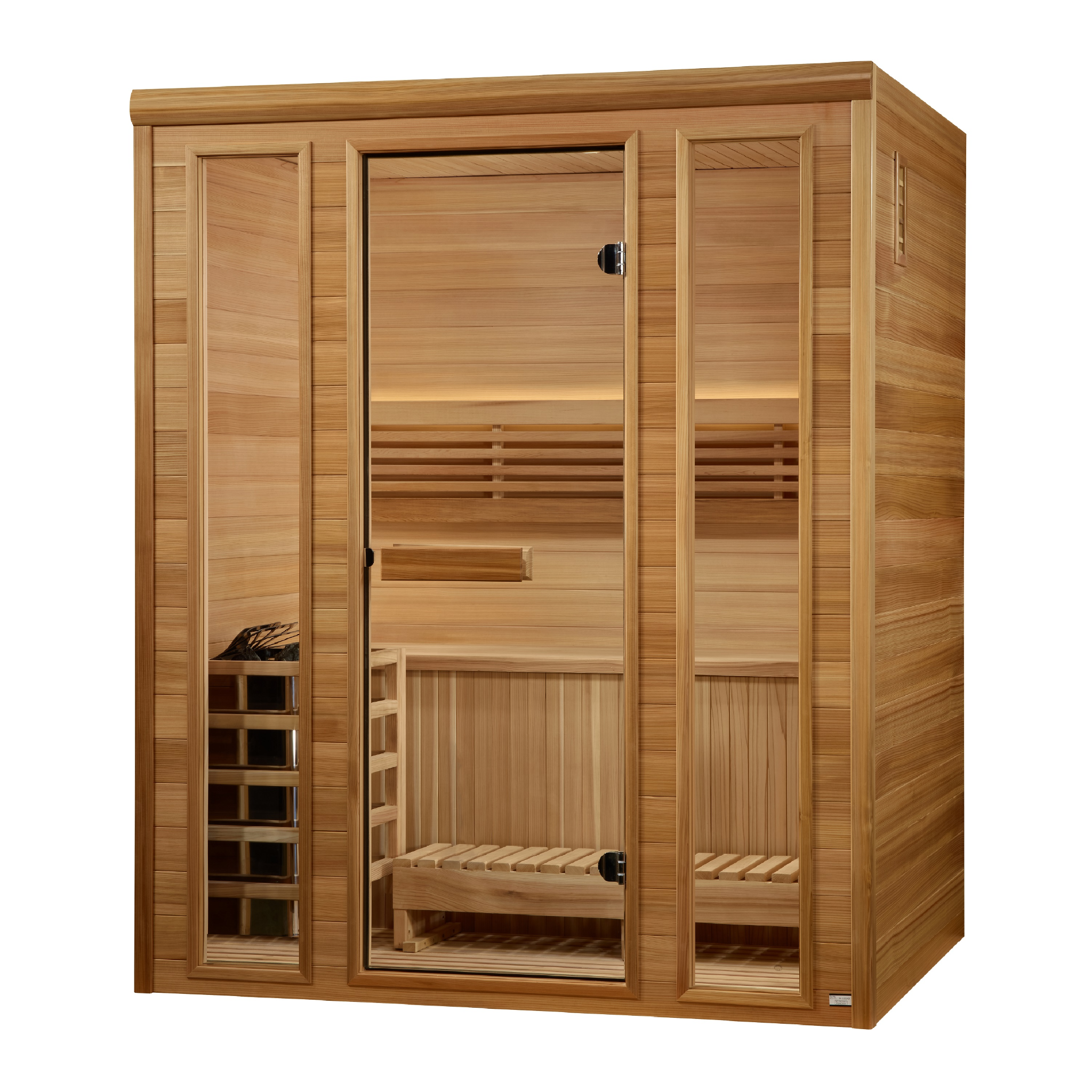 Golden Designs Andermatt Edition 3 Person Traditional Sauna | Pacific Premium Clear Cedar with Red Light Therapy