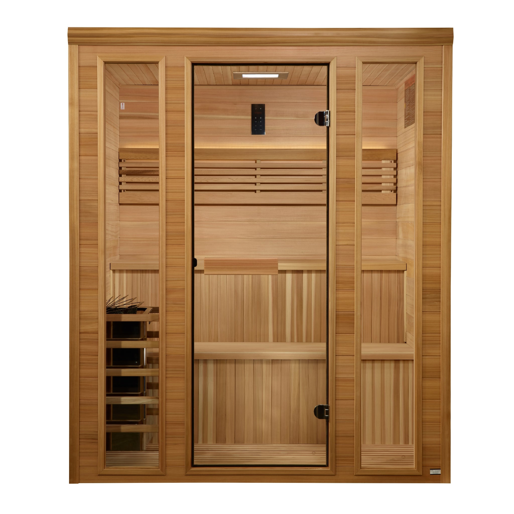 Golden Designs Engelberg Edition 4–6 Person Traditional Sauna | Pacific Premium Clear Cedar with Red Light Therapy