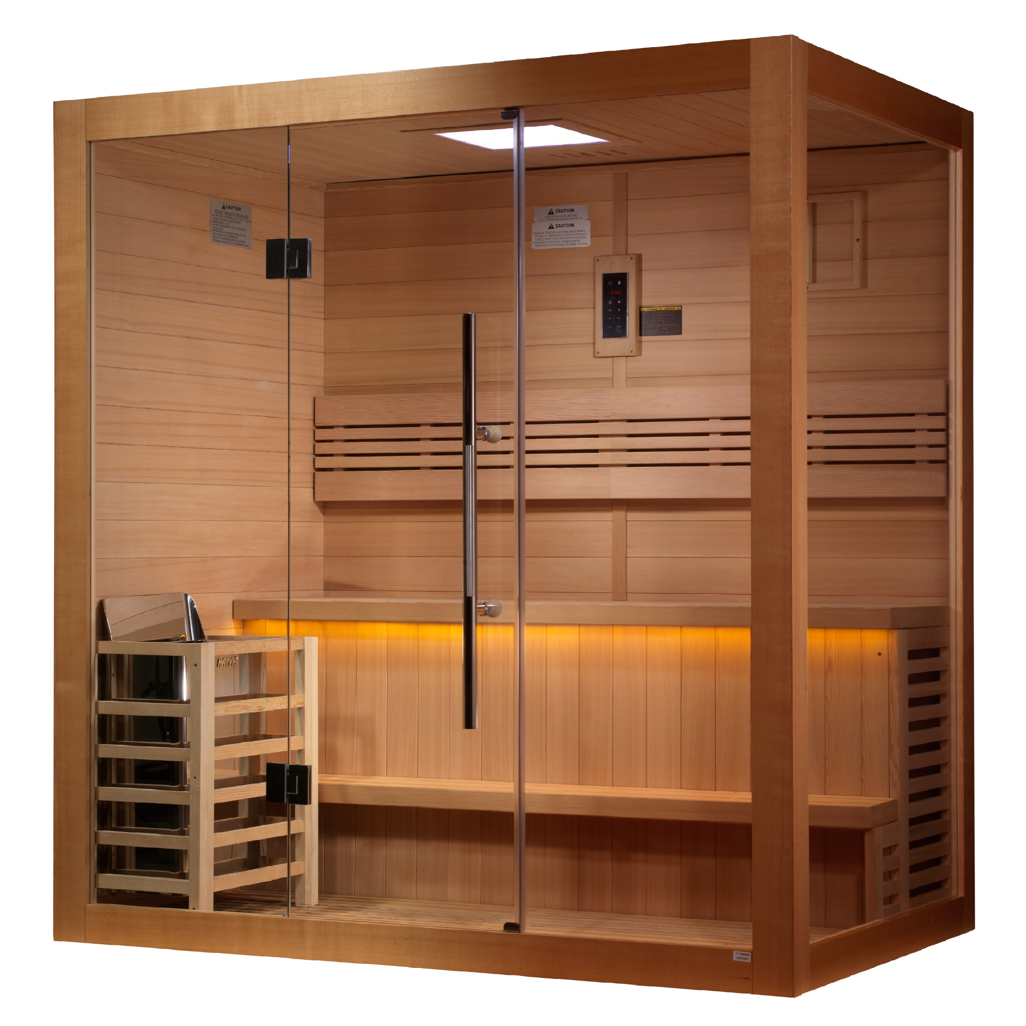 Golden Designs Forssa Edition 3 Person Traditional Sauna | Canadian Red Cedar Interior with Red Light Therapy GDI-7203-01