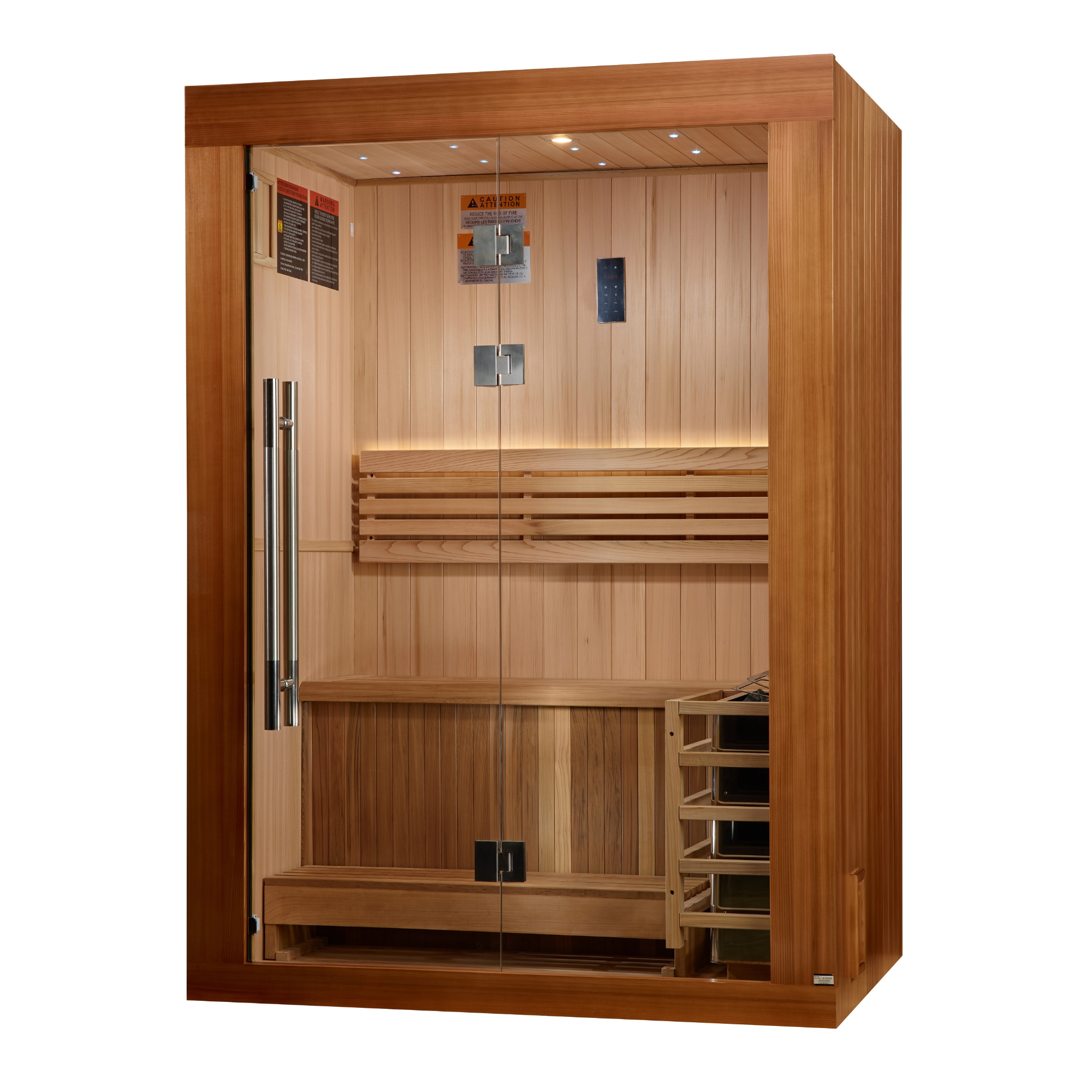 Golden Designs Sundsvall Edition 2-Person Traditional Sauna, Canadian Red Cedar Interior, Pacific Cedar Exterior GDI-7289-02
