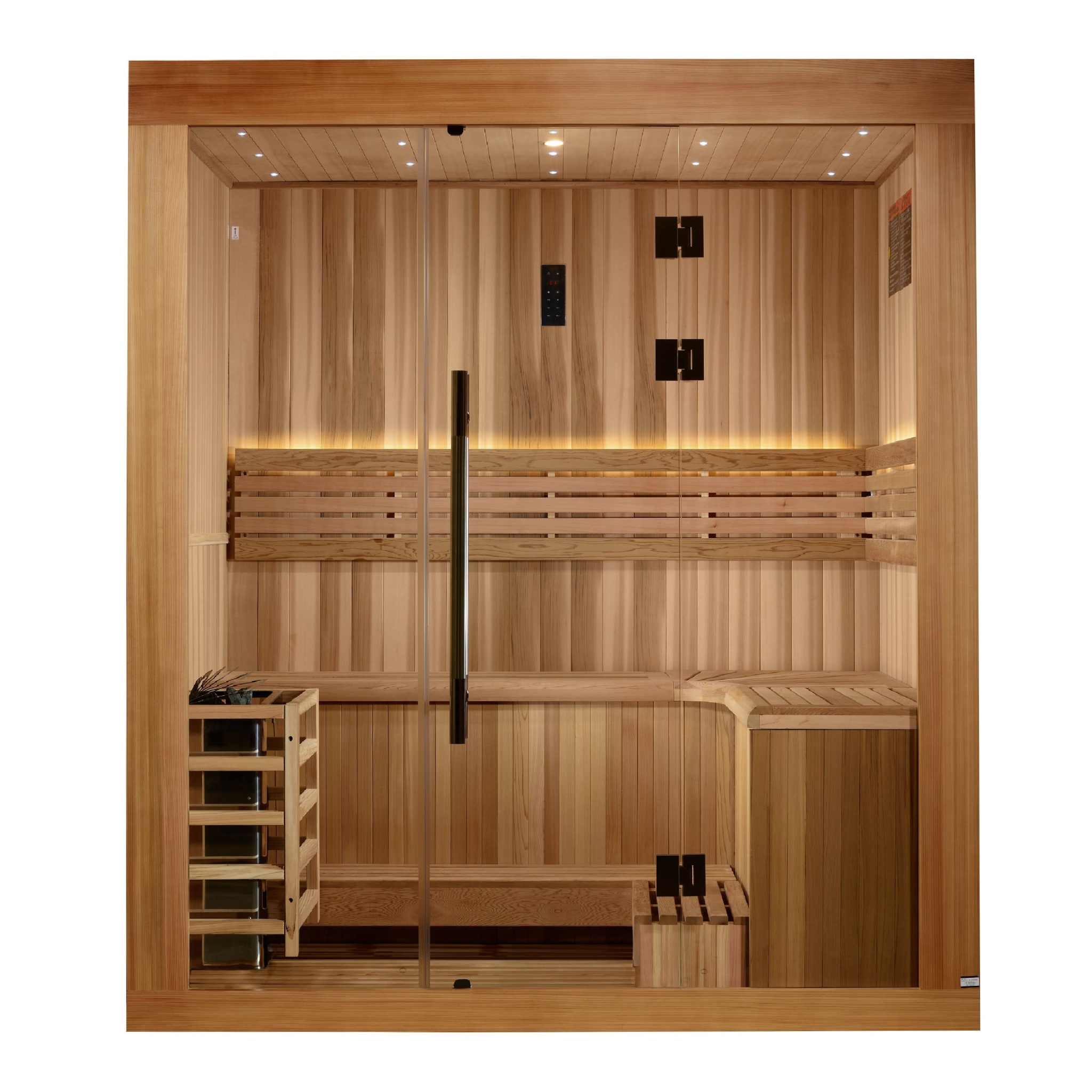 Golden Designs Copenhagen Edition 3-Person Traditional Sauna, Canadian Red Cedar Interior & Pacific Premium Clear Cedar Exterior, GDI-7389-02