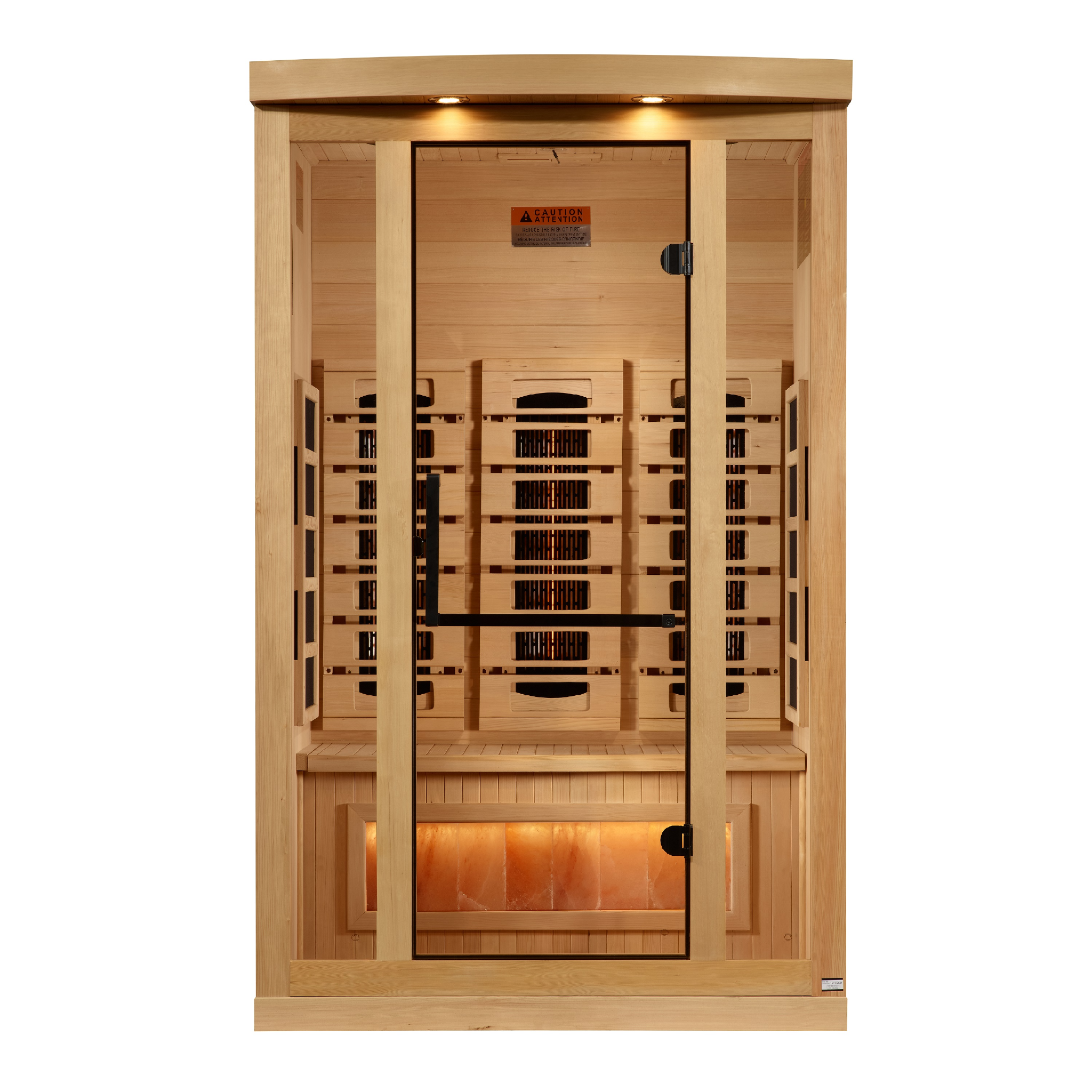 Golden Designs 2 Person Full Spectrum Infrared Sauna, PureTech™ Near Zero EMF, Himalayan Salt Bar, Canadian Hemlock, Indoor, GDI-8020-03