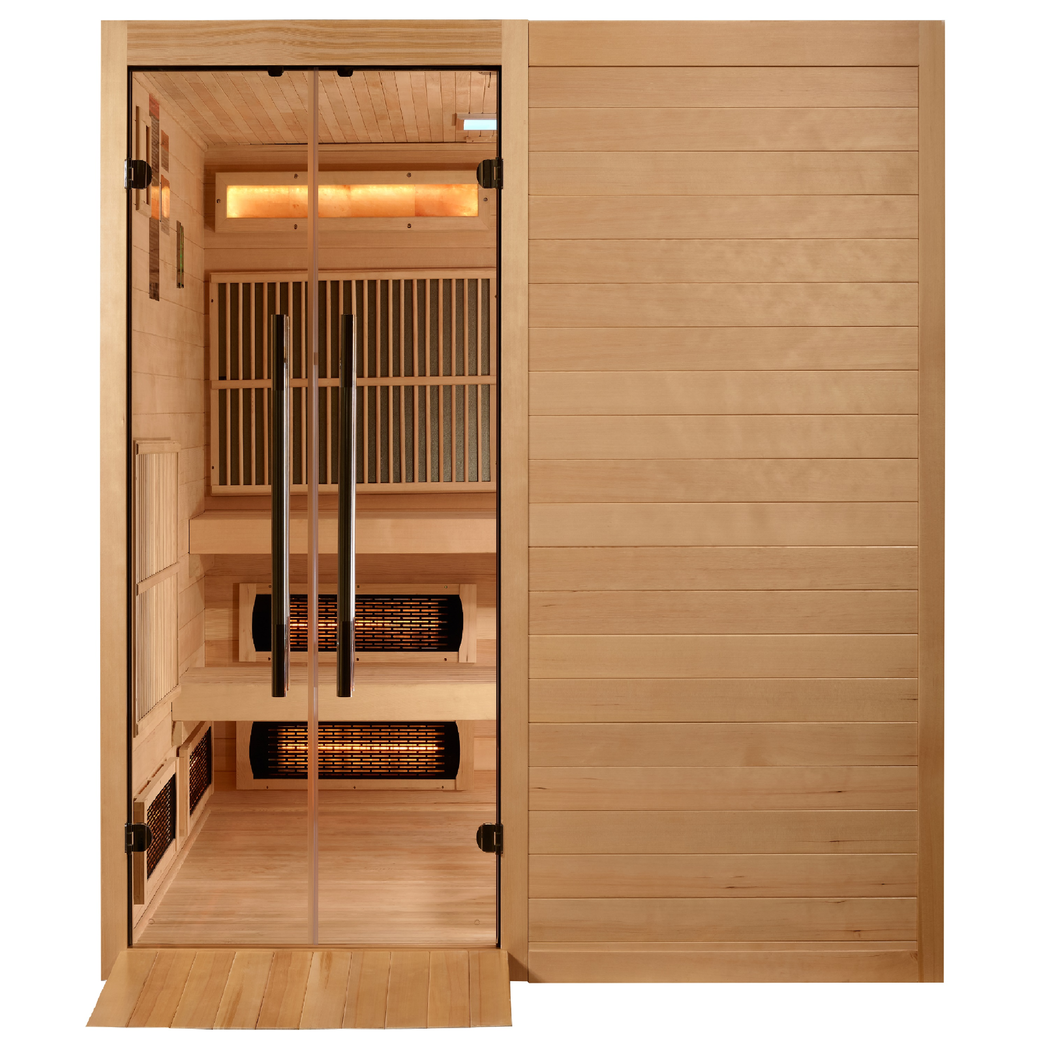 Golden Designs 6 Person Hybrid Sauna, Full Spectrum Infrared + Harvia Stove, Near Zero EMF, Canadian Hemlock, Indoor, GDI-8360-01