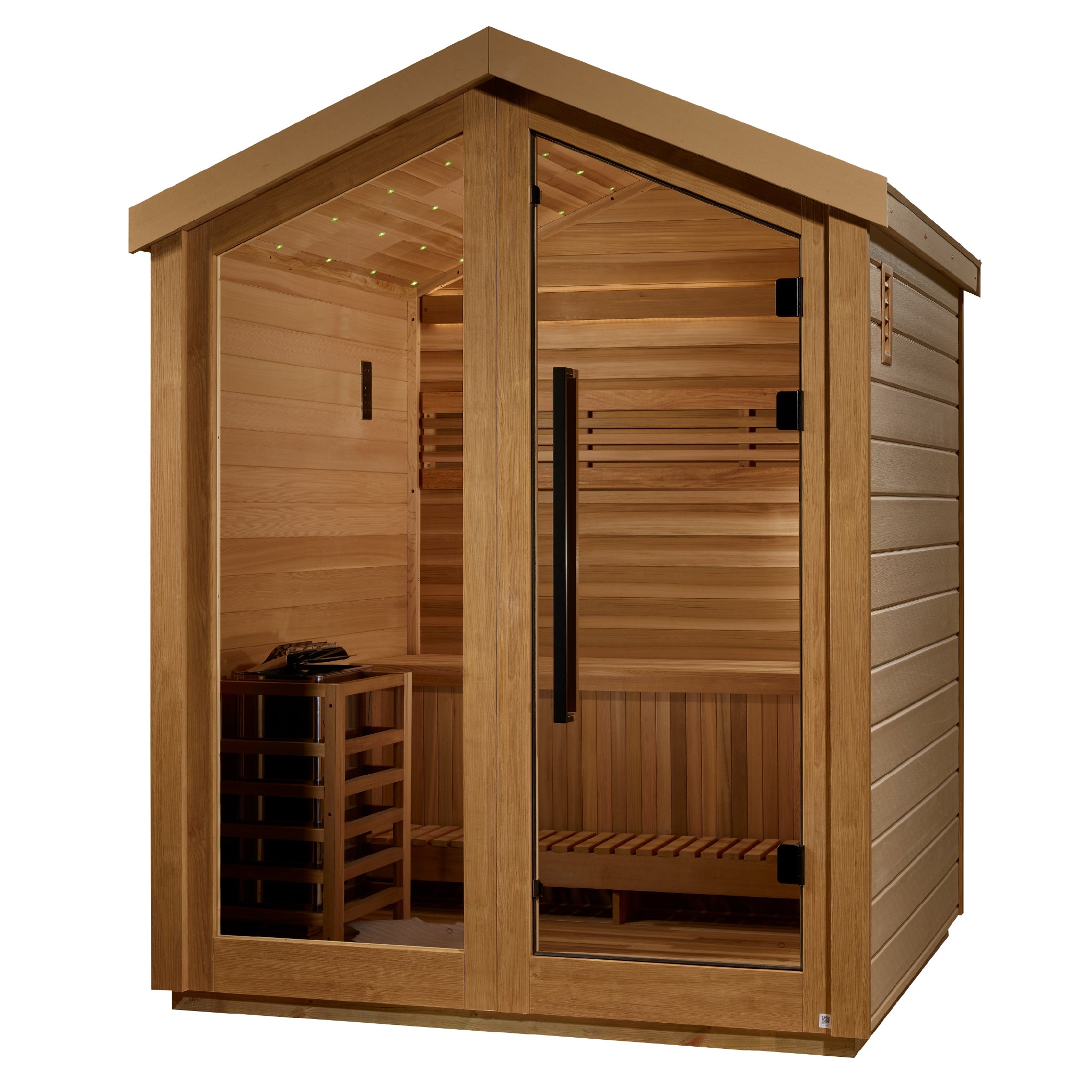 Golden Designs Savonlinna 3 Person Outdoor Traditional Sauna | Canadian Red Cedar Interior | SKU: GDI-8503-01