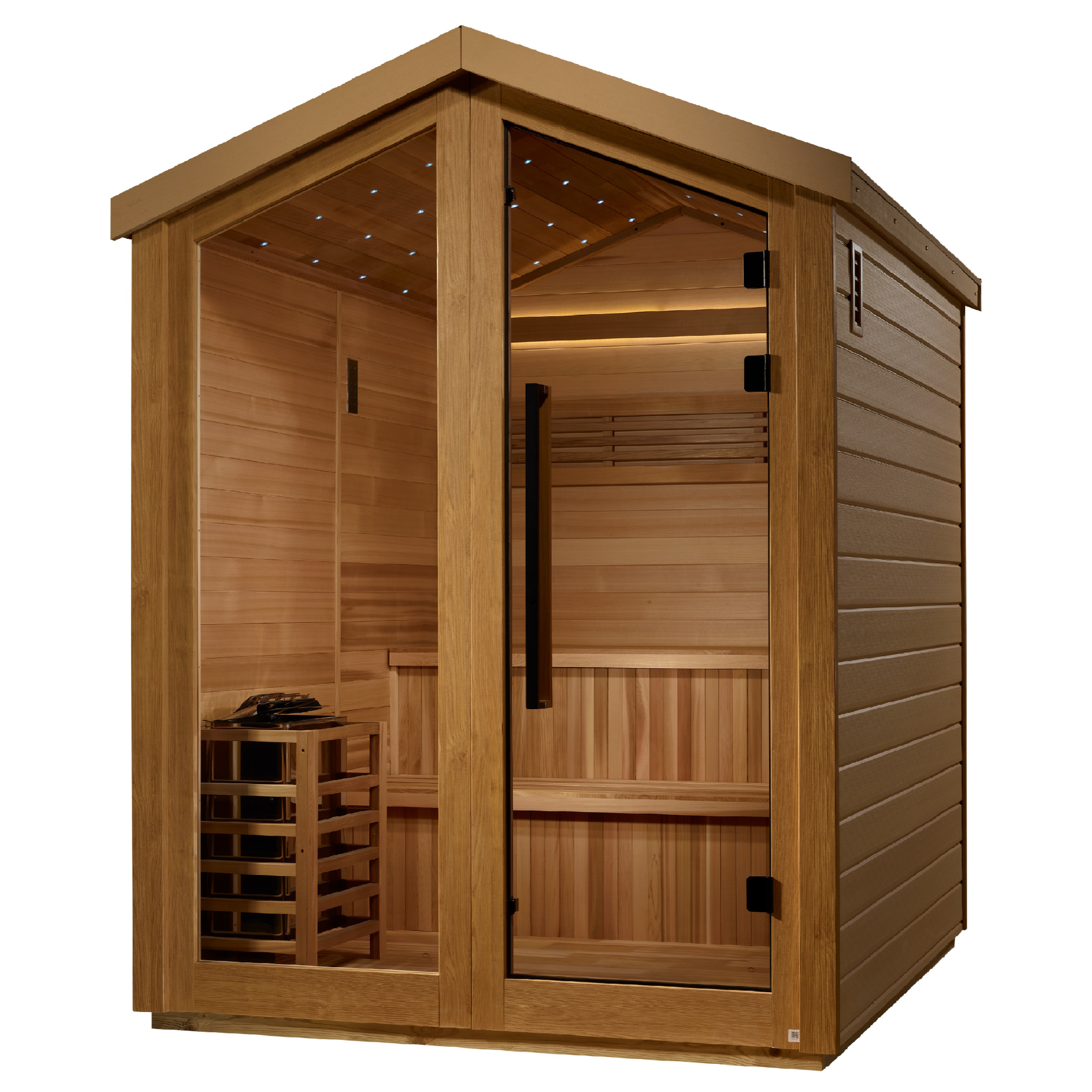 Golden Designs Kaarina 6 Person Outdoor Traditional Sauna | Canadian Red Cedar Interior | GDI-8506-01