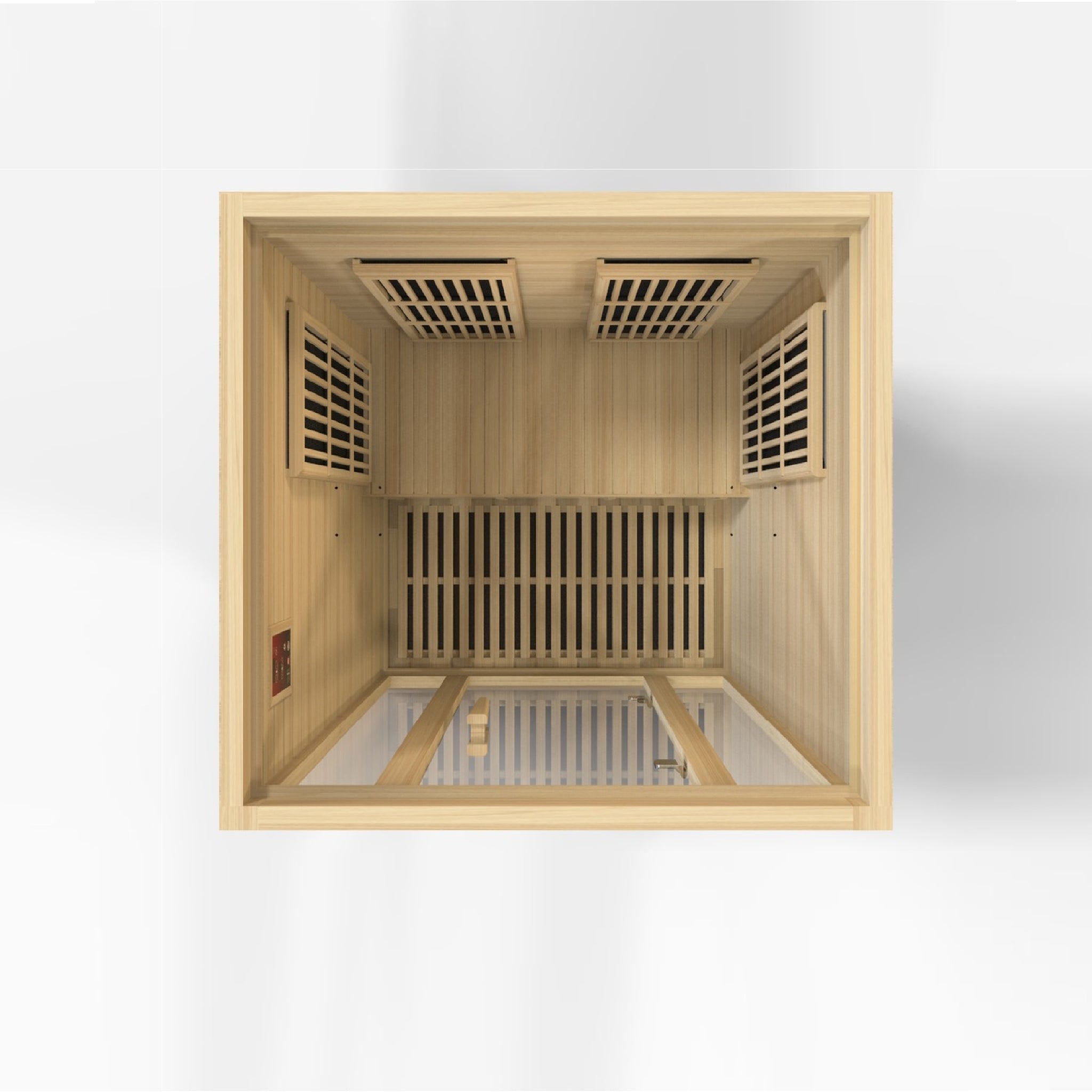 Maxxus Seattle 2-Person Near Zero EMF FAR Infrared Sauna, Canadian Hemlock, Clear Glass, MX-J206-01-ZF
