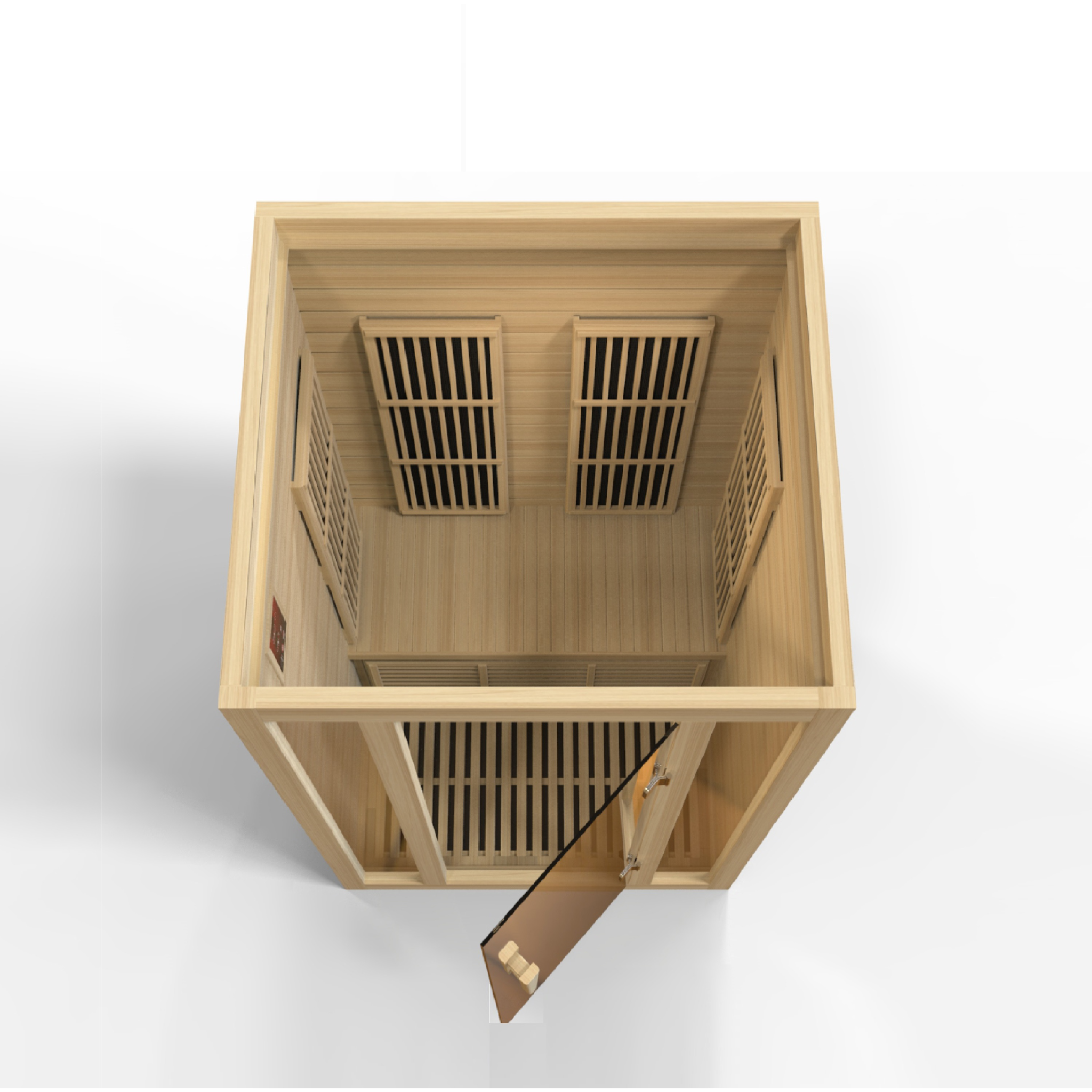 Maxxus Seattle 2-Person Near Zero EMF FAR Infrared Sauna, Canadian Hemlock, Clear Glass, MX-J206-01-ZF