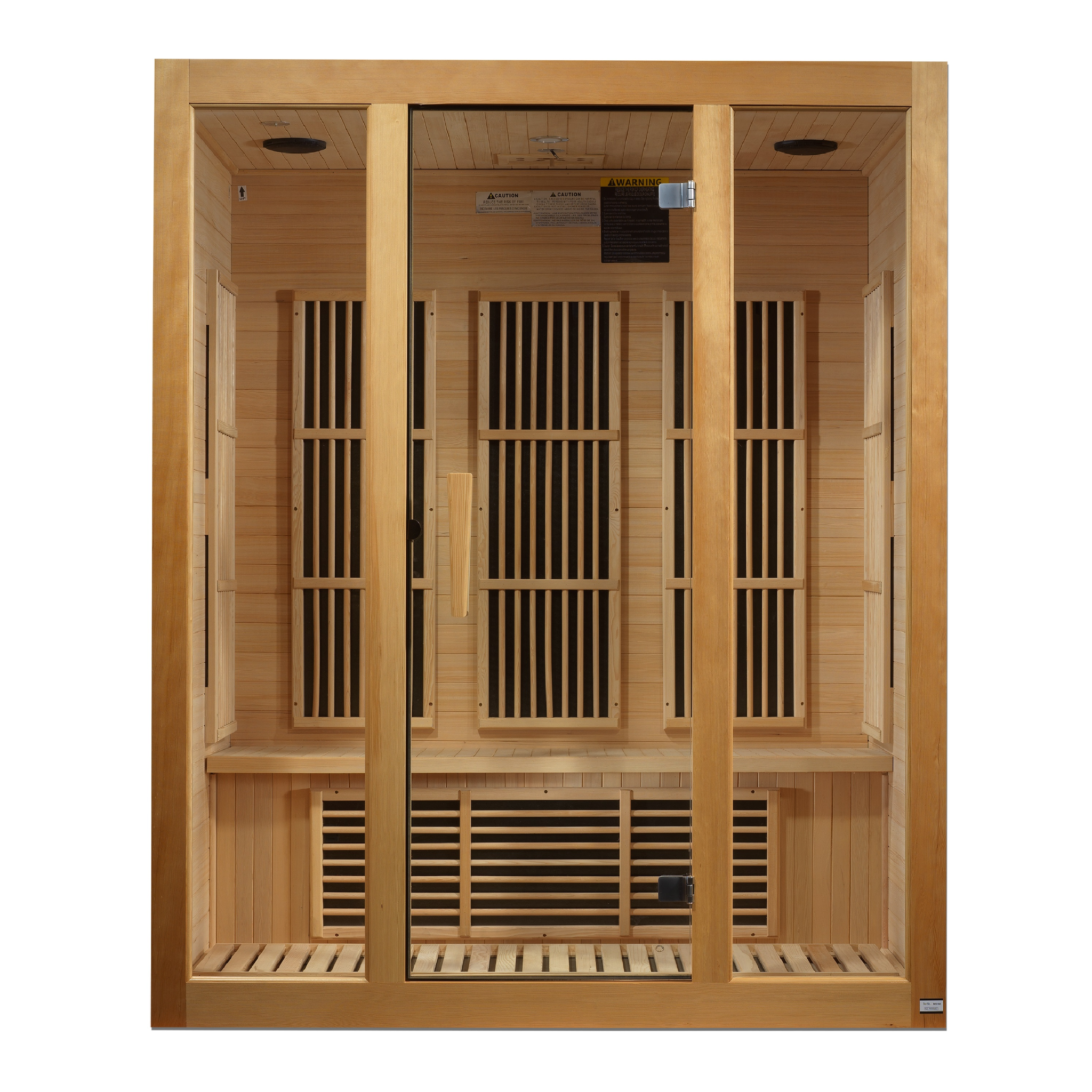 Maxxus Bellevue 3-Person Near Zero EMF FAR Infrared Sauna, Canadian Hemlock, Clear Glass, MX-J306-01-ZF