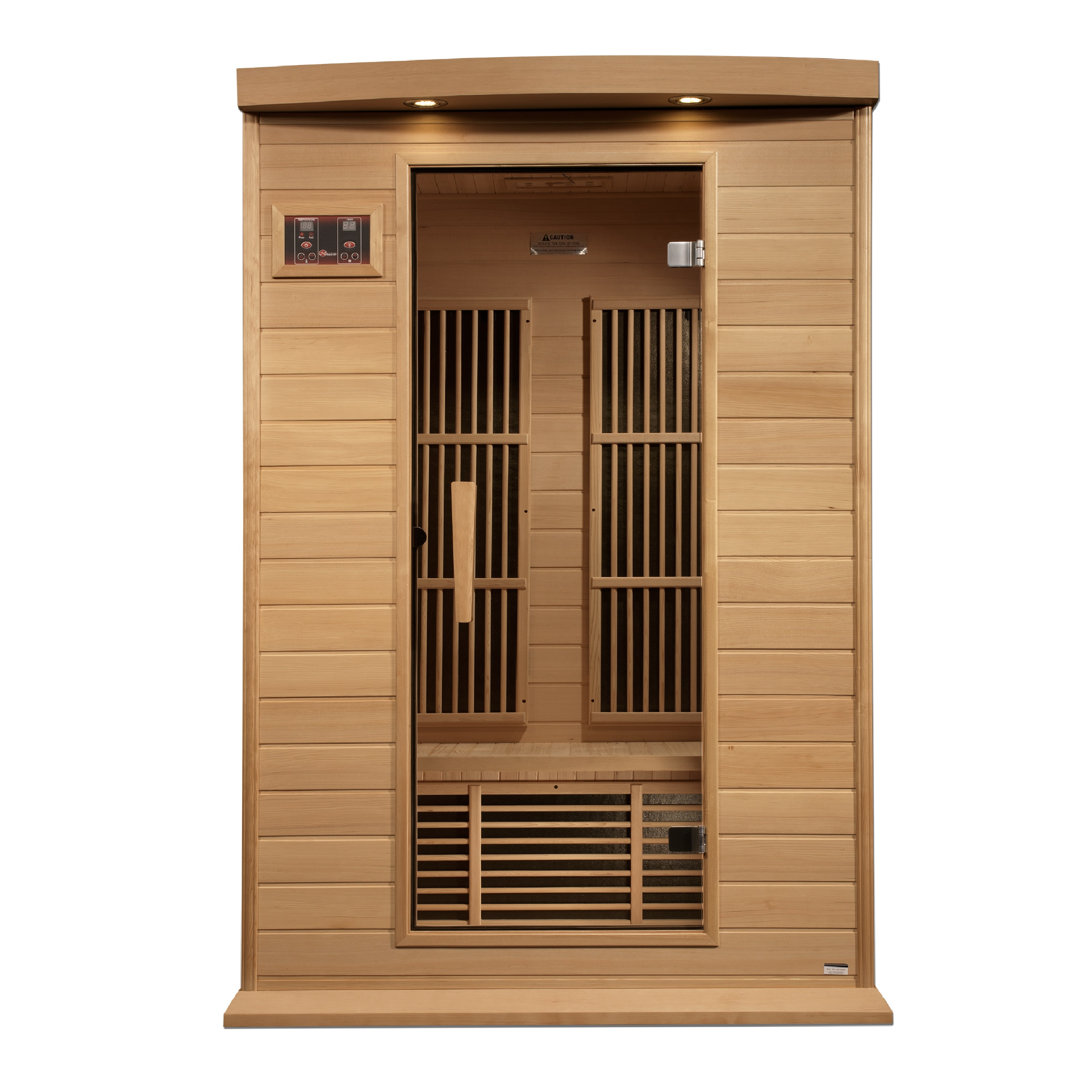 Maxxus 2-Person Near Zero EMF FAR Infrared Sauna, Canadian Hemlock, Bronze Glass, MX-K206-01-ZF HEM