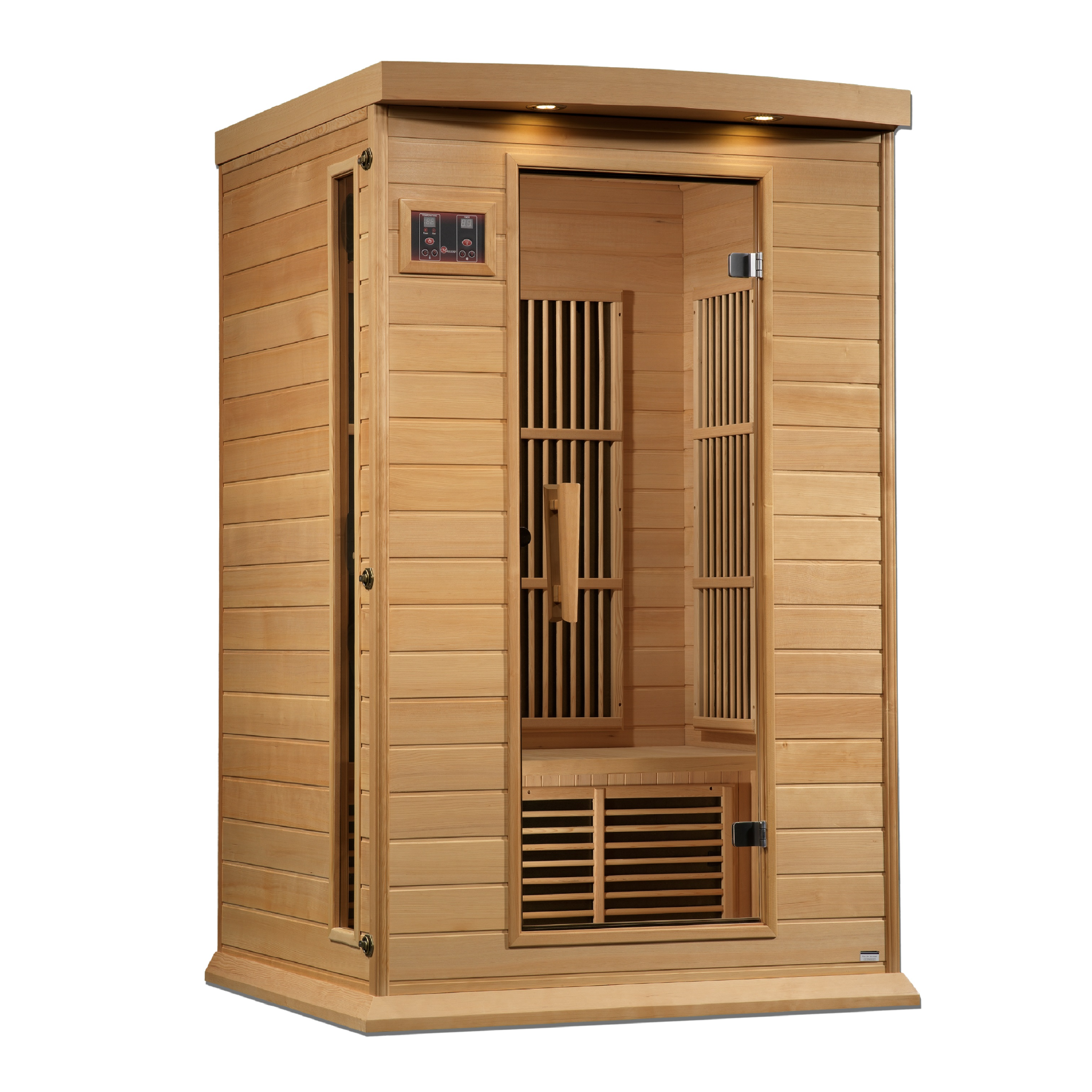 Maxxus 2-Person Near Zero EMF FAR Infrared Sauna, Canadian Hemlock, Bronze Glass, MX-K206-01-ZF HEM
