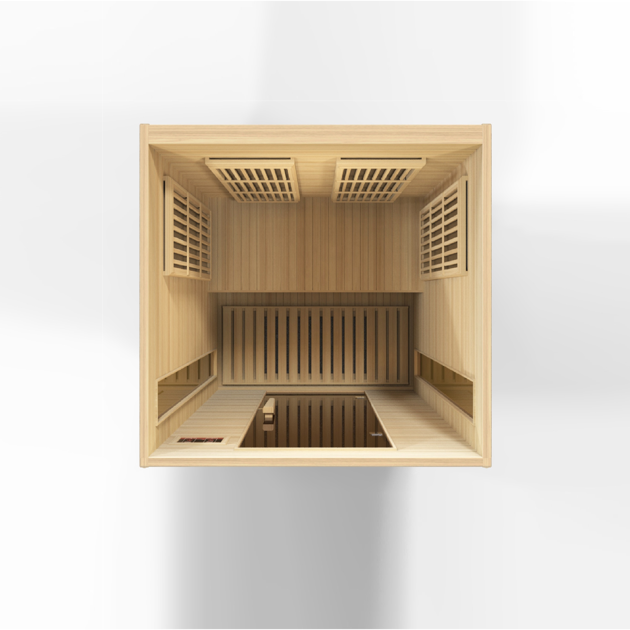 Maxxus 2-Person Low EMF FAR Infrared Sauna, Canadian Hemlock, Bronze Tinted Glass, Bluetooth Audio, Chromotherapy Lighting, MX-K206-01