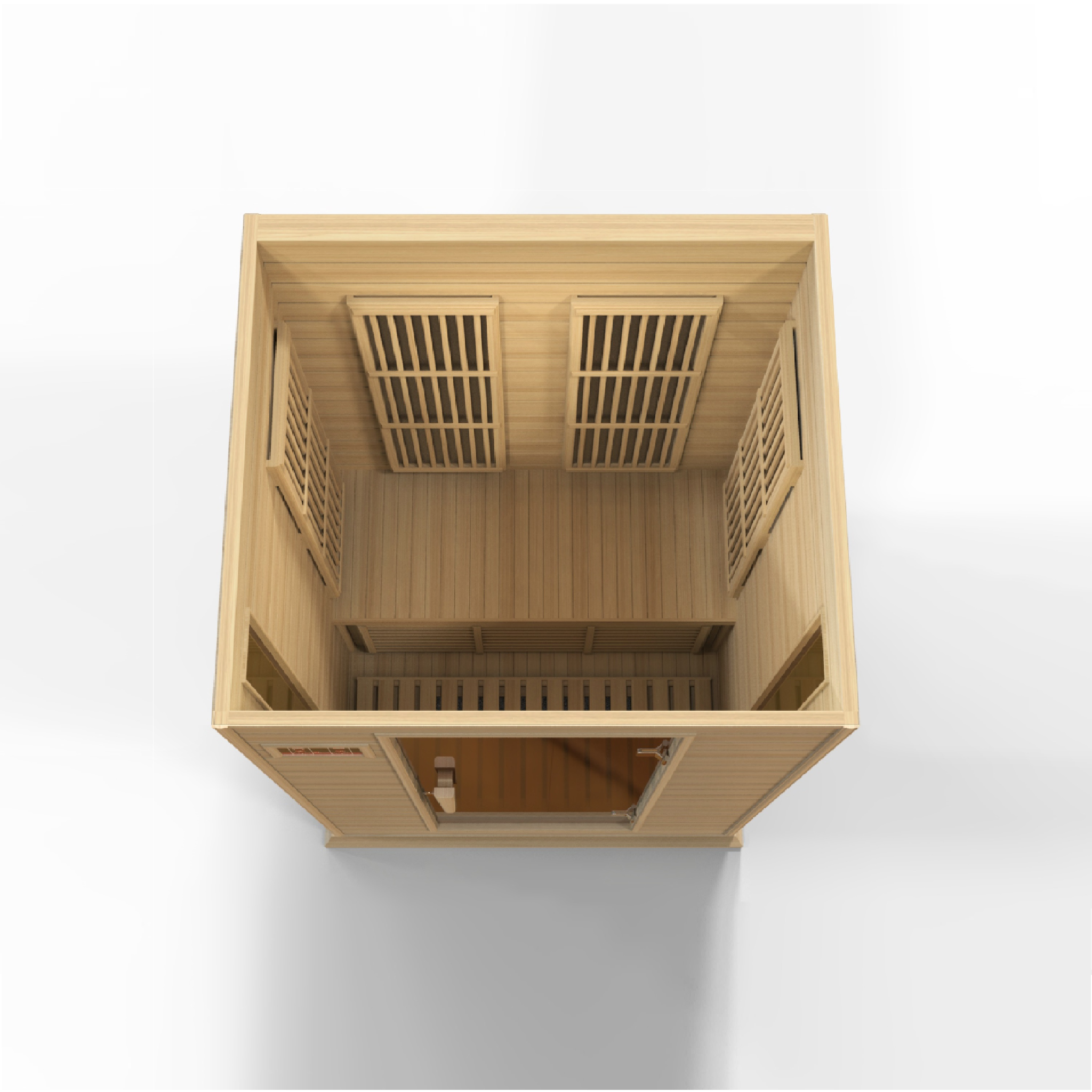 Maxxus 2-Person Low EMF FAR Infrared Sauna, Canadian Hemlock, Bronze Tinted Glass, Bluetooth Audio, Chromotherapy Lighting, MX-K206-01