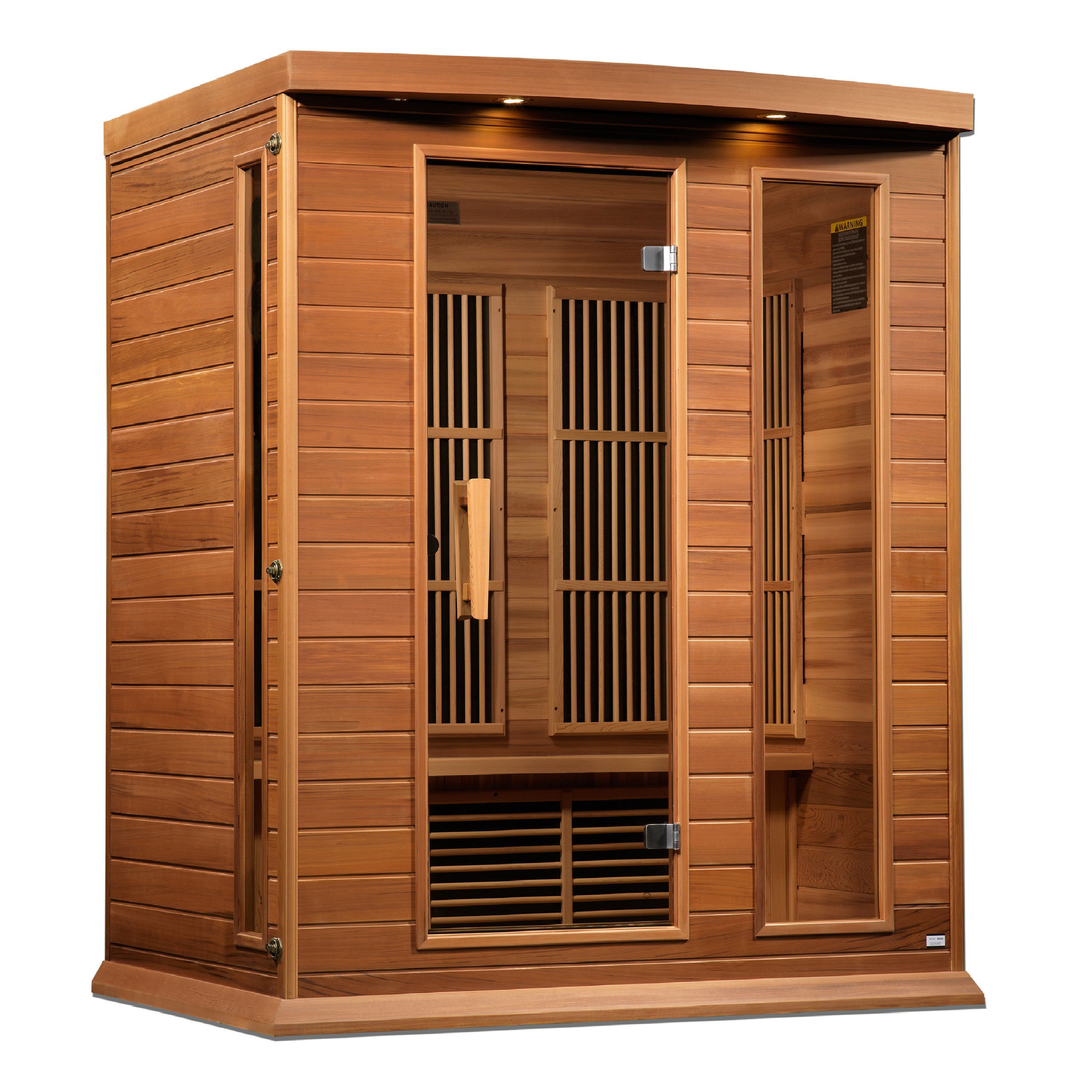 Maxxus Red Cedar 3-Person Low EMF FAR Infrared Sauna, Canadian Red Cedar, Bronze Glass, MX-K306-01 CED