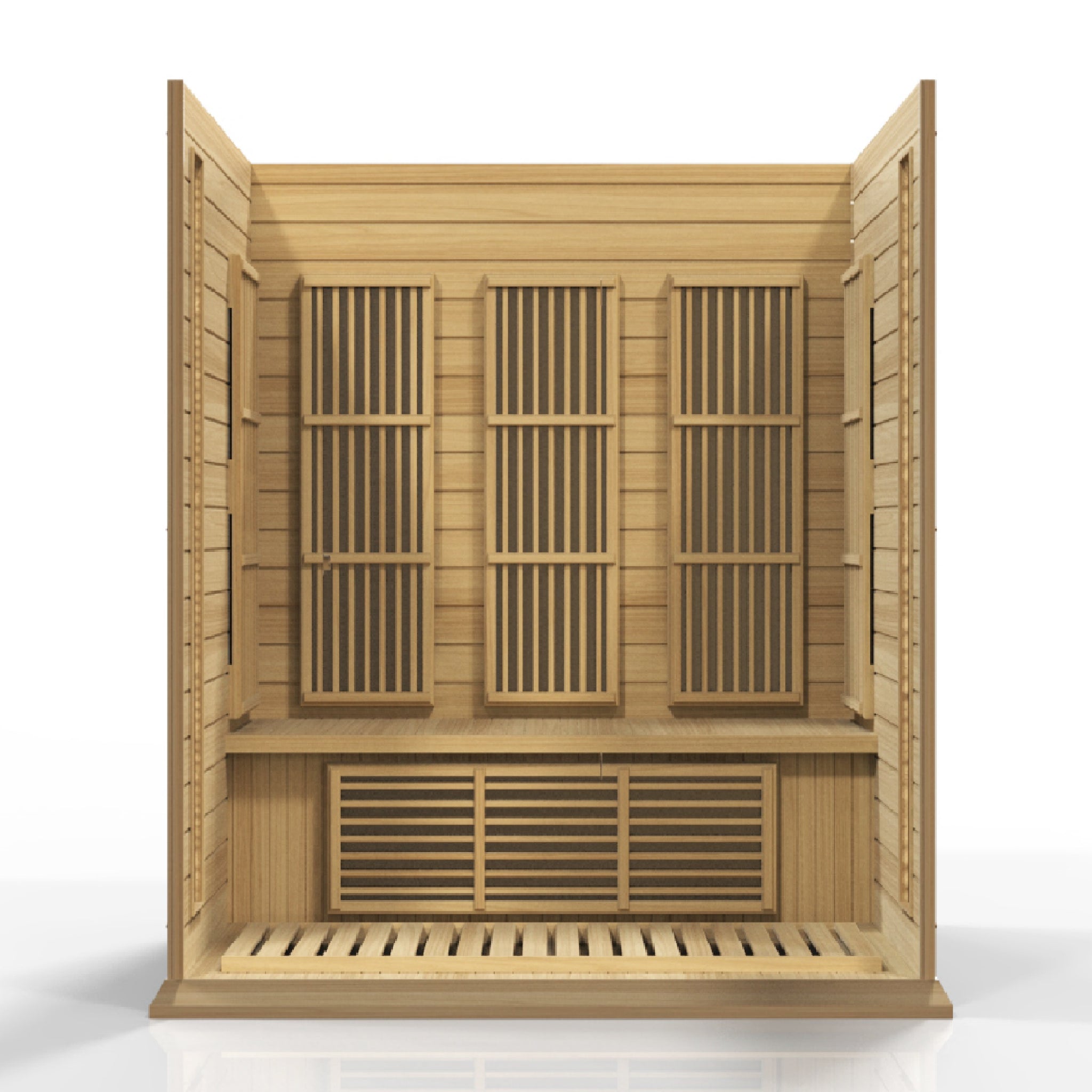 Maxxus 3-Person Low EMF FAR Infrared Sauna, Canadian Hemlock, Bronze Tinted Glass, Bluetooth Audio, Chromotherapy Lighting, MX-K306-01