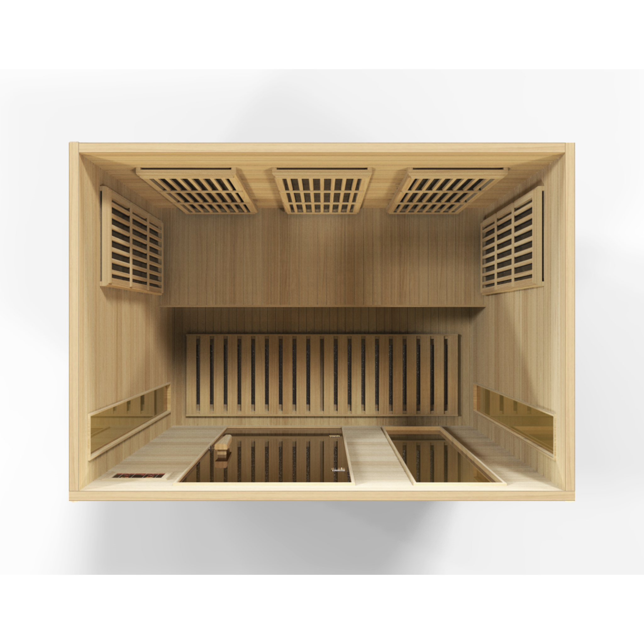 Maxxus 3-Person Low EMF FAR Infrared Sauna, Canadian Hemlock, Bronze Tinted Glass, Bluetooth Audio, Chromotherapy Lighting, MX-K306-01