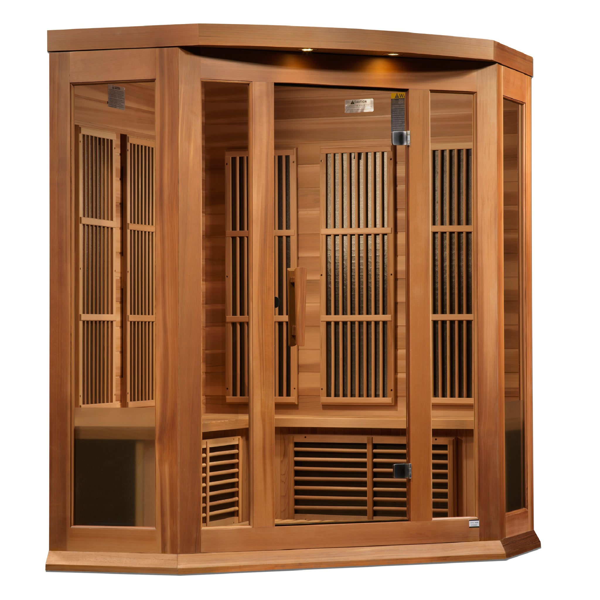 Maxxus Red Cedar 3-Person Corner Low EMF FAR Infrared Sauna, Canadian Red Cedar, Bronze Glass, MX-K356-01 CED