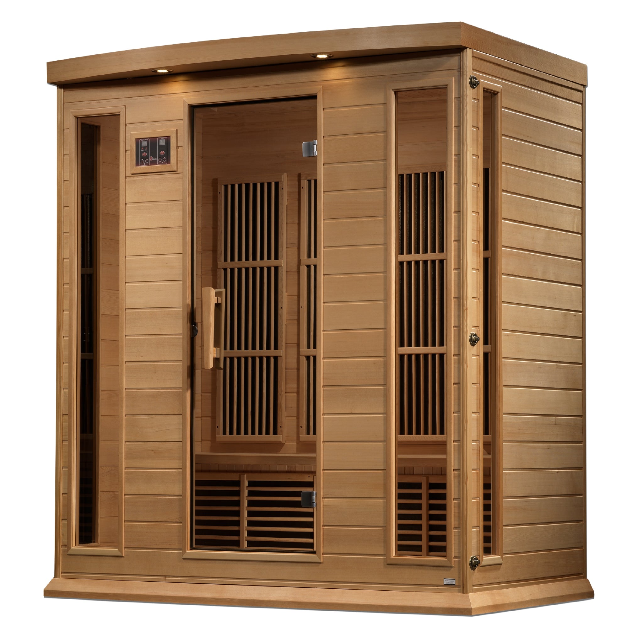 Maxxus 4-Person Near Zero EMF FAR Infrared Sauna, Canadian Hemlock, Bronze Glass, MX-K406-01-ZF