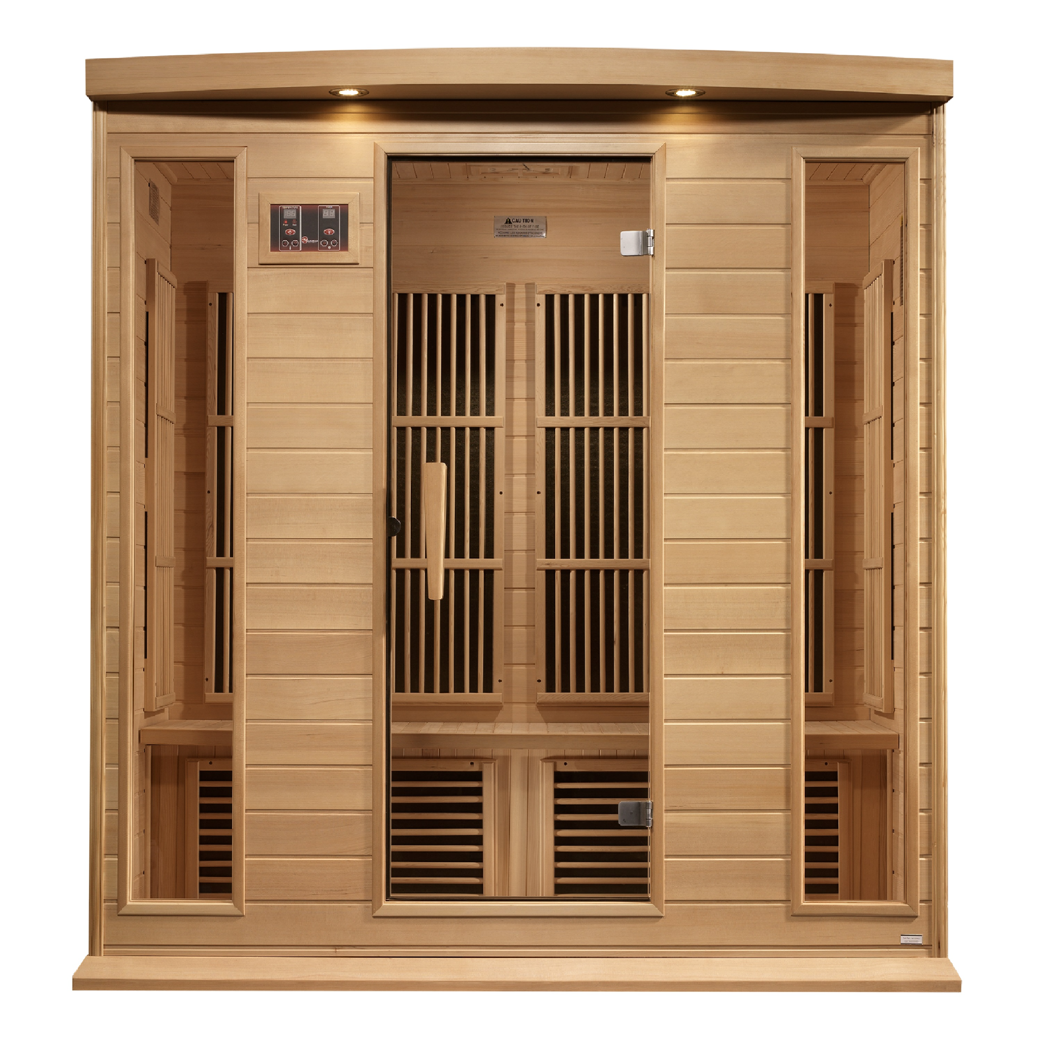 Maxxus 4-Person Near Zero EMF FAR Infrared Sauna, Canadian Hemlock, Bronze Glass, MX-K406-01-ZF